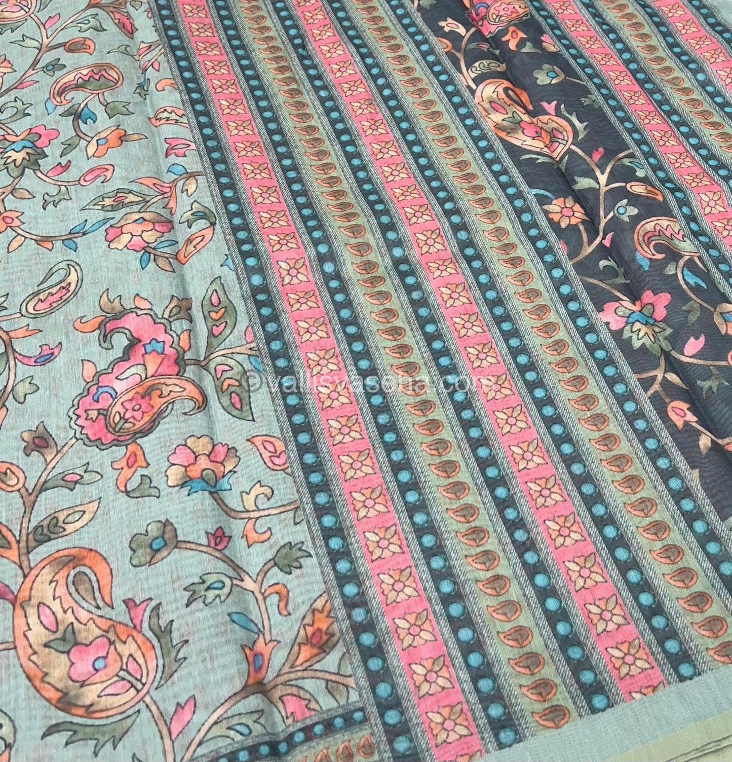 Semi Chanderi Saree - Digital Printed - VVSCD001