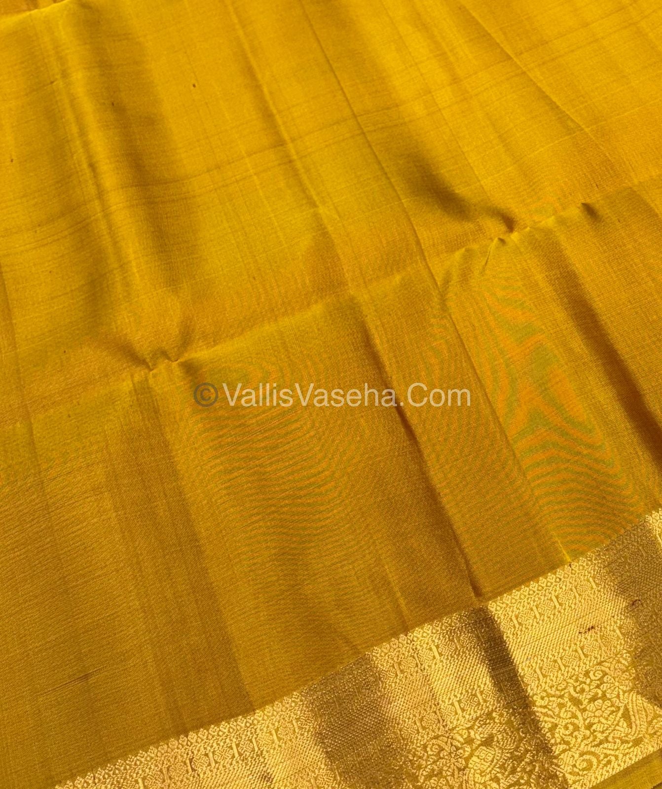 Pure Soft Silk Saree - Kanchi Border - Purple & Yellow Combo - VVPSS046