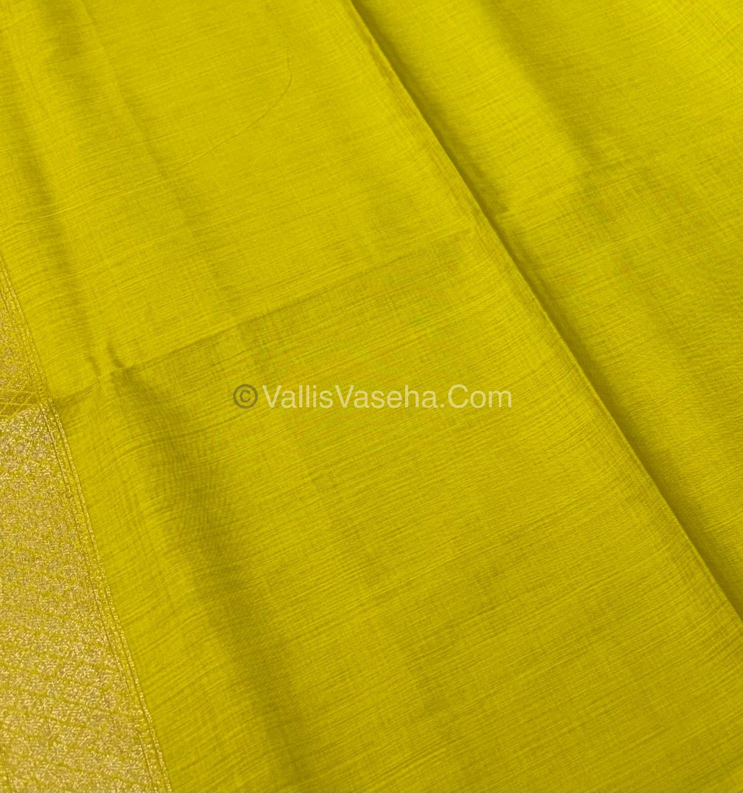Banarasi - Heritage Silk - Semi Kathan Silk - Lemon Yellow Shade - VVBHS007
