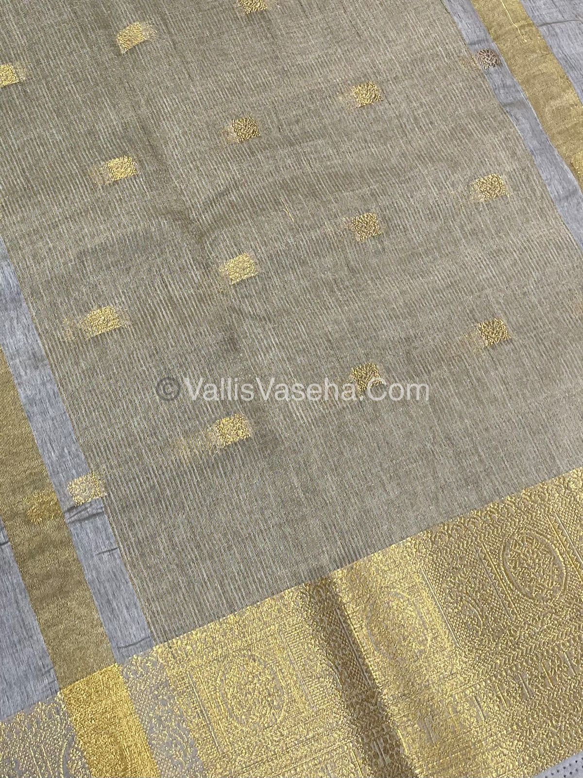 Semi Tussar Silk Saree |Grey shade |VVSTS045