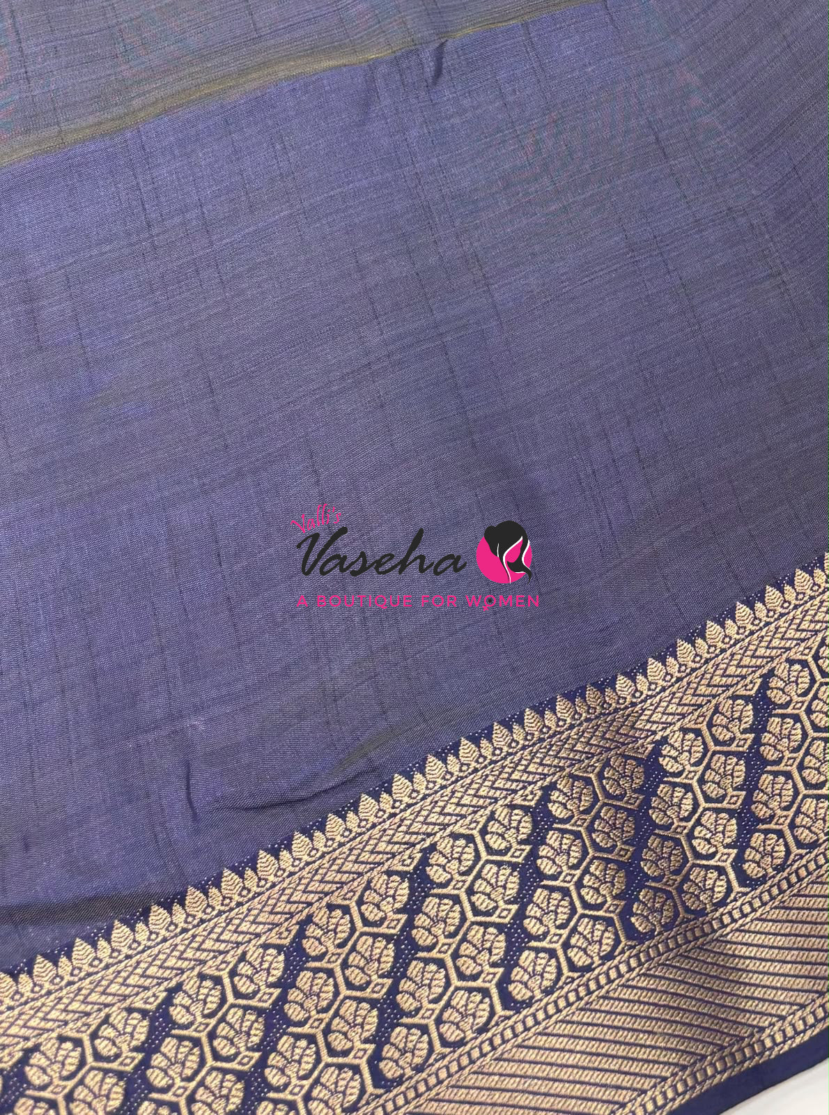 Semi Tussar Silk - Navy Blue Shade - VVSTS071