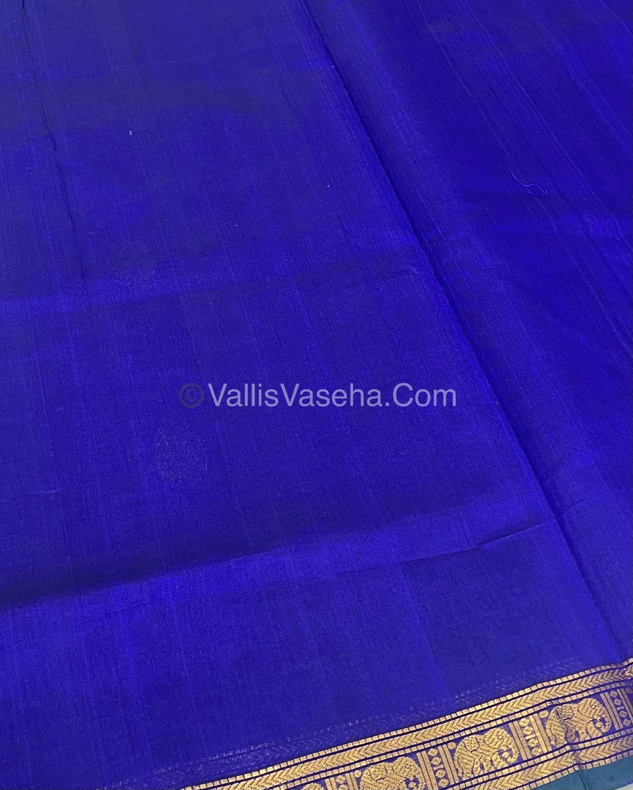 Pure Silk Cotton Saree - Retta Mayil Design - VVRMS001