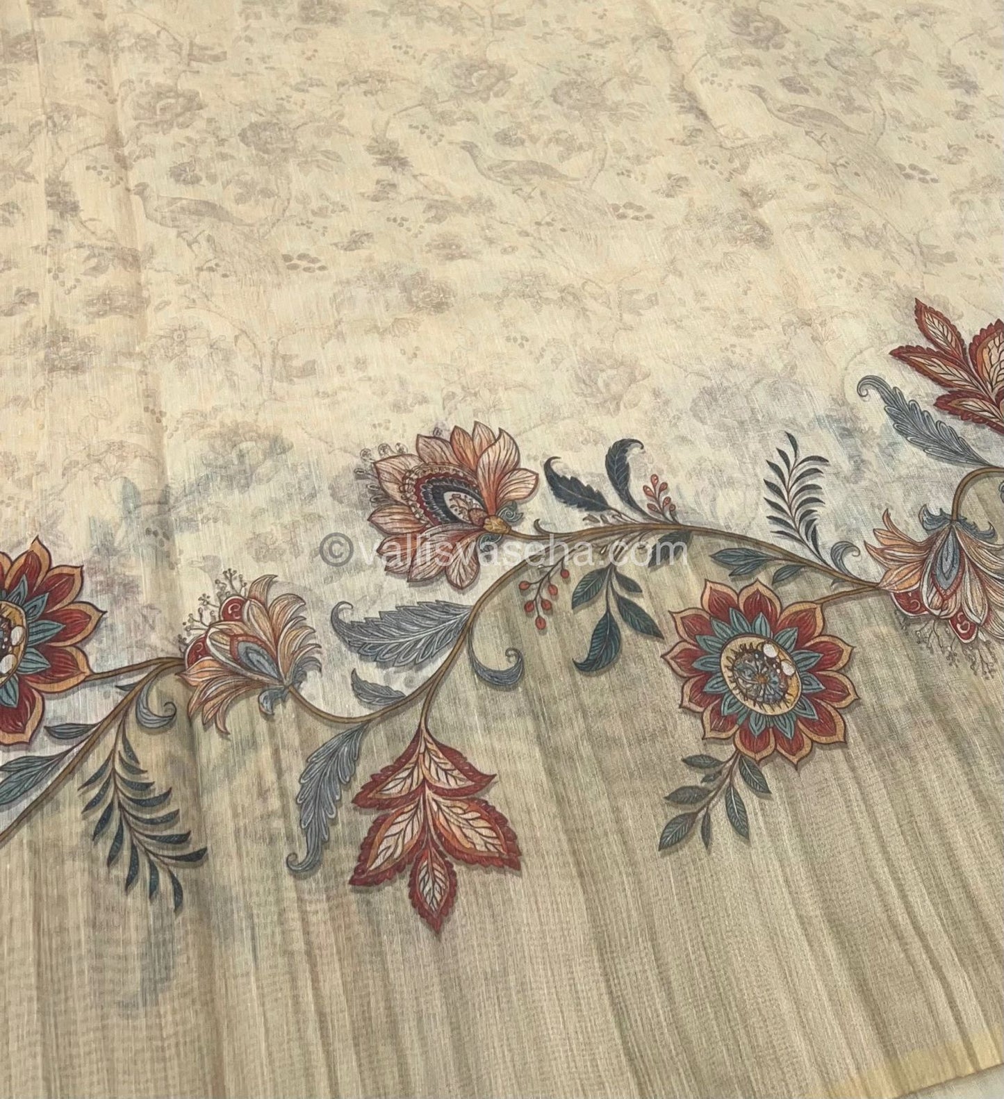 Semi Chanderi Saree - Digital Printed - VVSCD001