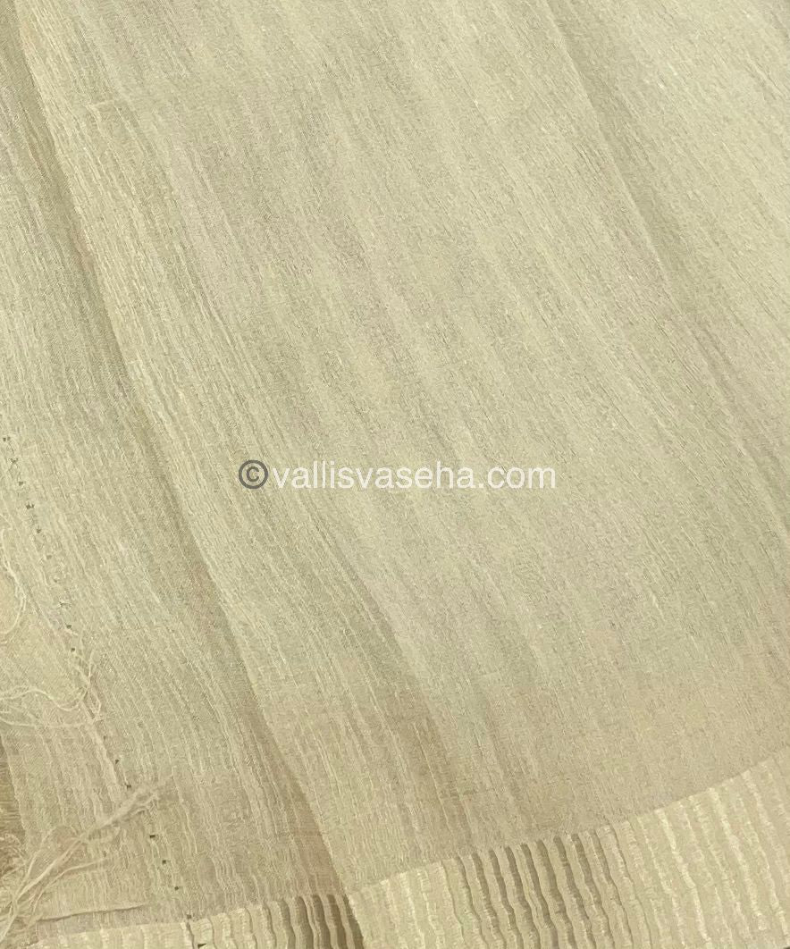 Semi Tussar Silk - Cream Shade - VVSTS004