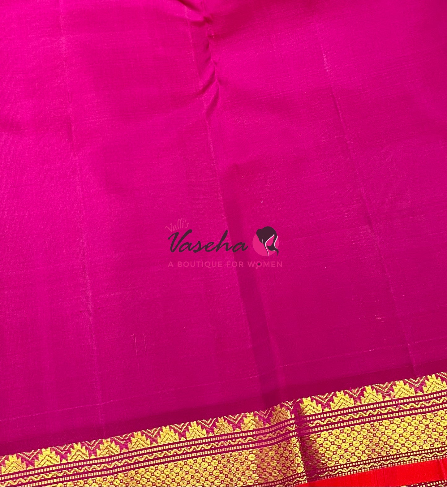 Pure Kanchipuram Silk Saree - Light Pink With Pink - VVPS031