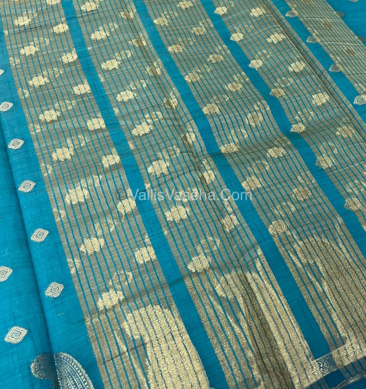 Semi Tussar Silk Saree - Blue shade - VVSTS010