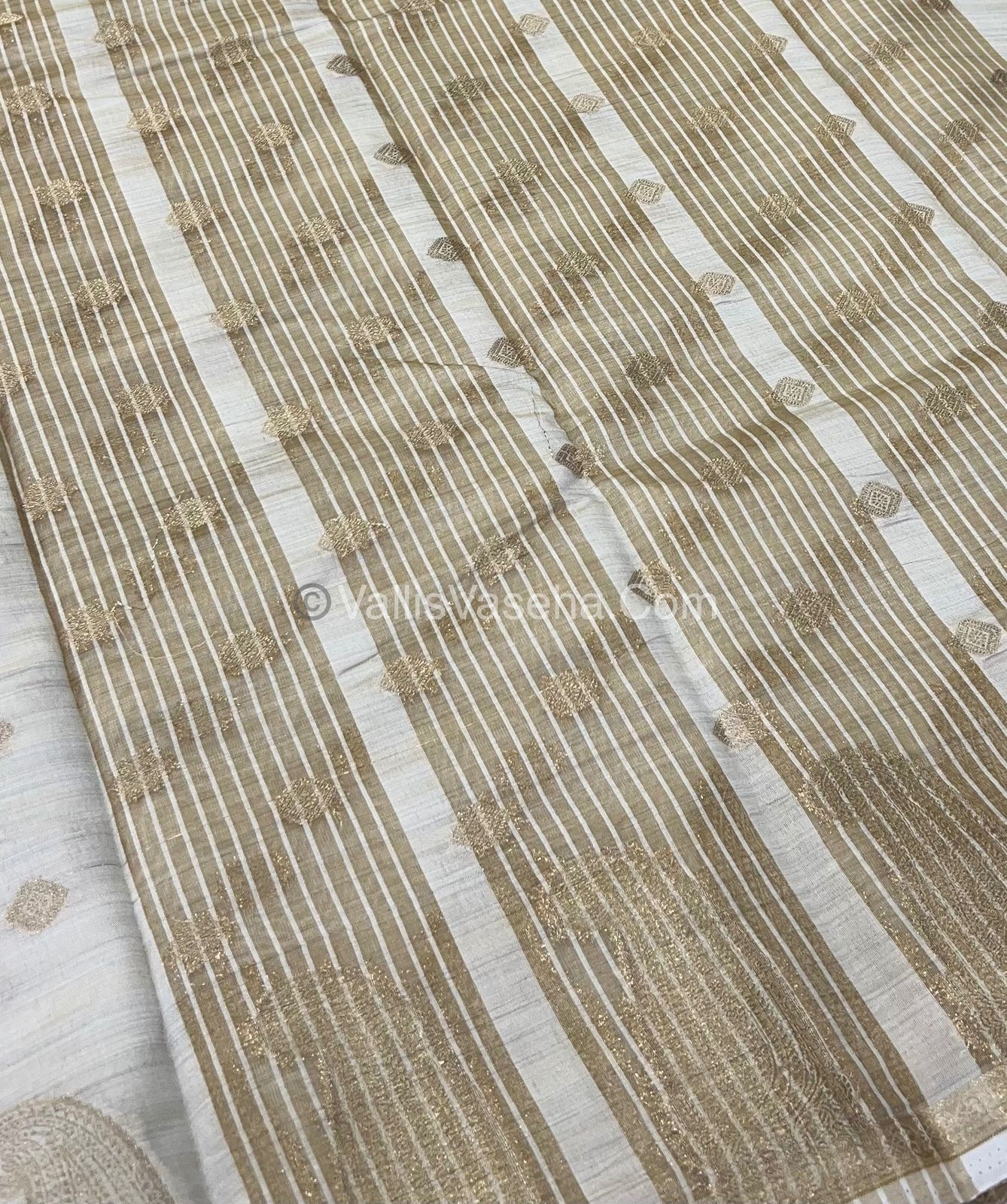 Semi Tussar Silk Saree - Cream shade - VVSTS010