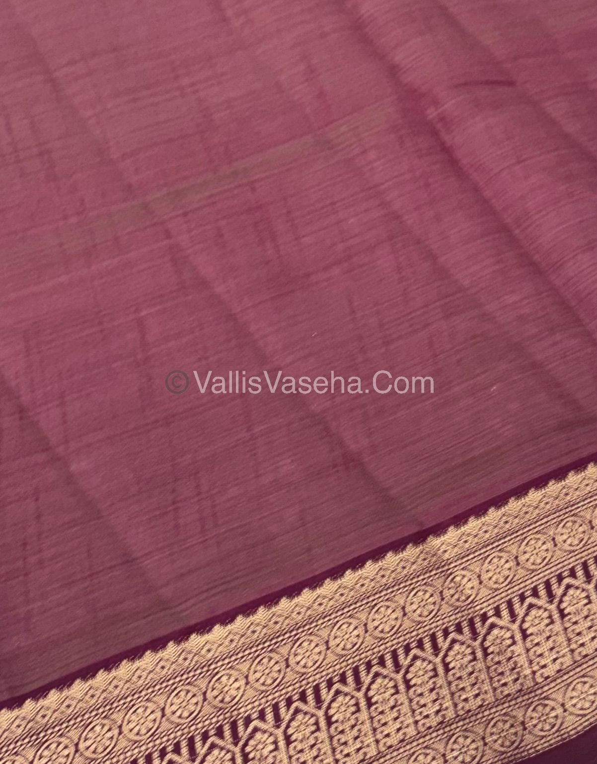 Semi Tussar Silk - Grand Pallu - Wine Shade - VVSTS031