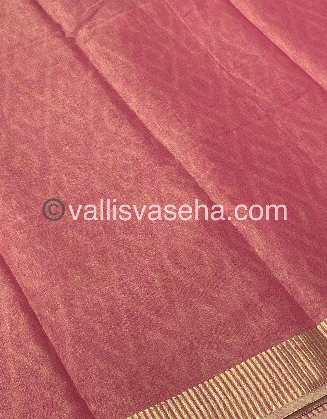 Semi Tussar Silk - Pinkish Peach Shade - VVSTS004