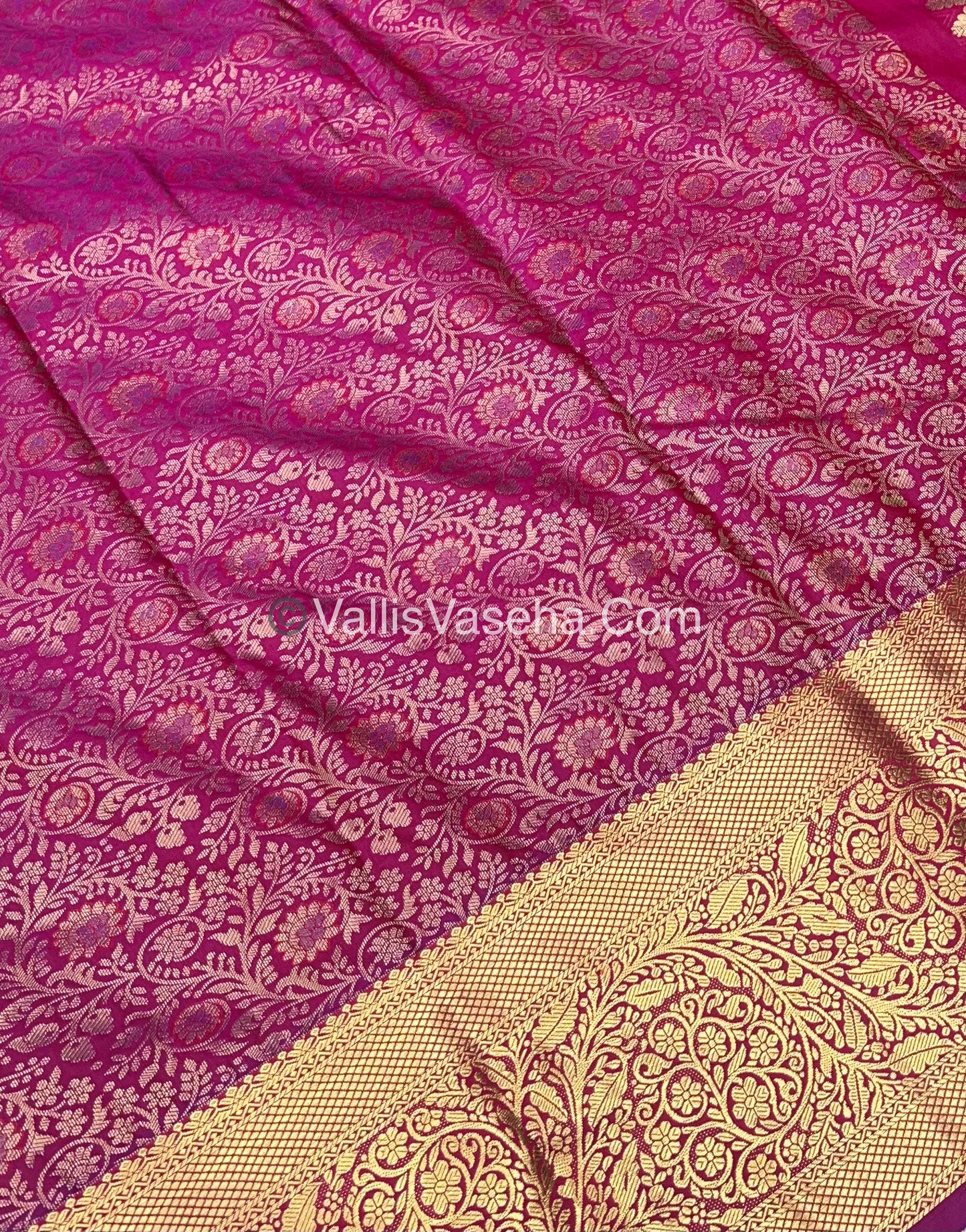 Semi Kanchipuram Silk - Pink shade - Semi Bridal - VVSKS002