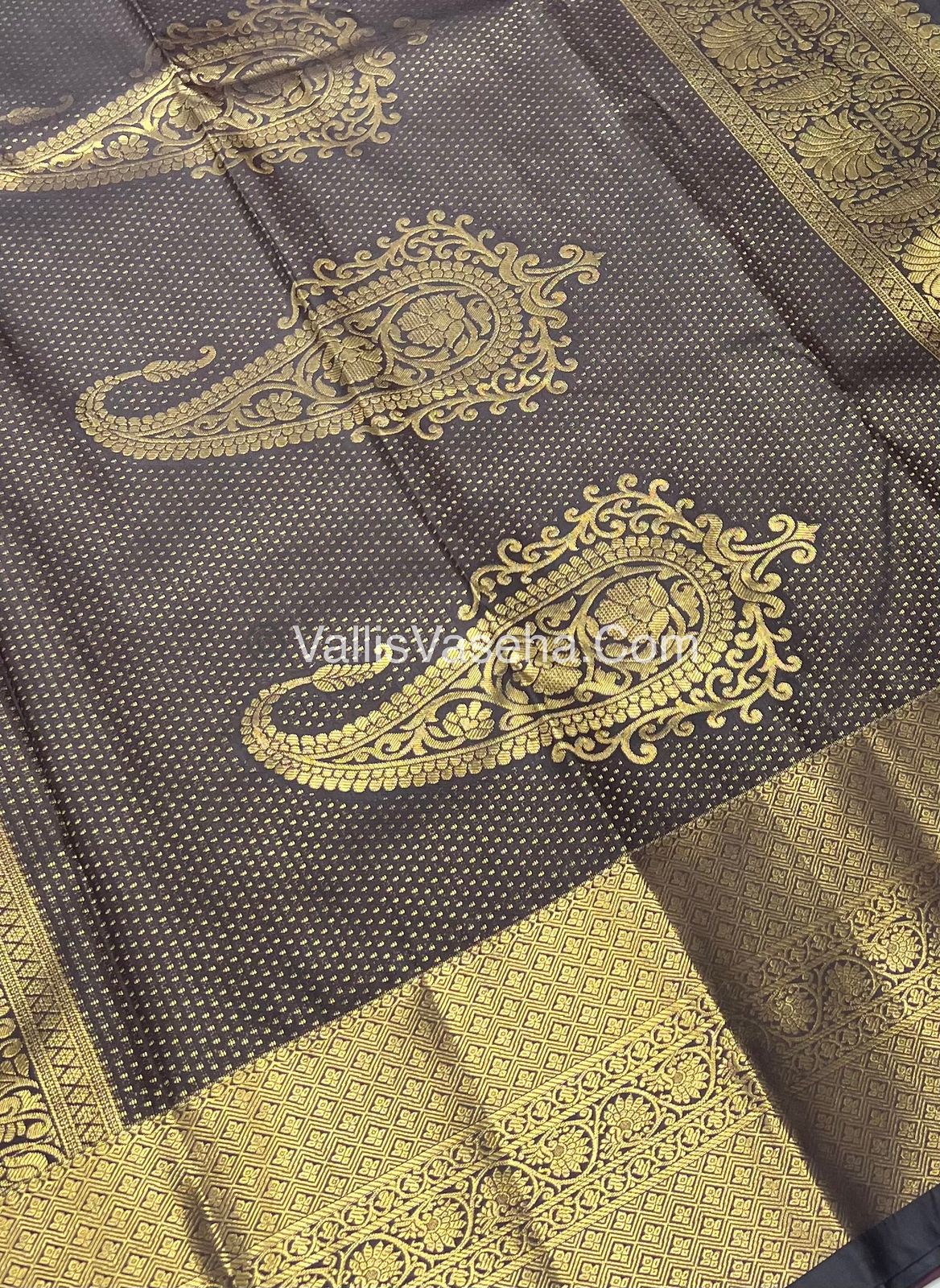 Semi Kanchipuram Silk - Wine Shade - VVSKS002