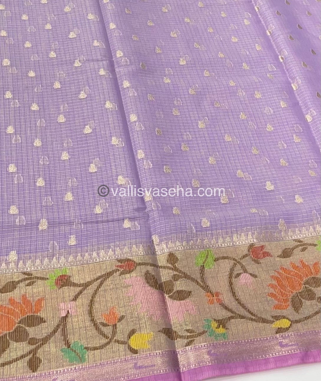 Kota Saree - Paithani Border - Light Lavender with Pink - VVKPS001