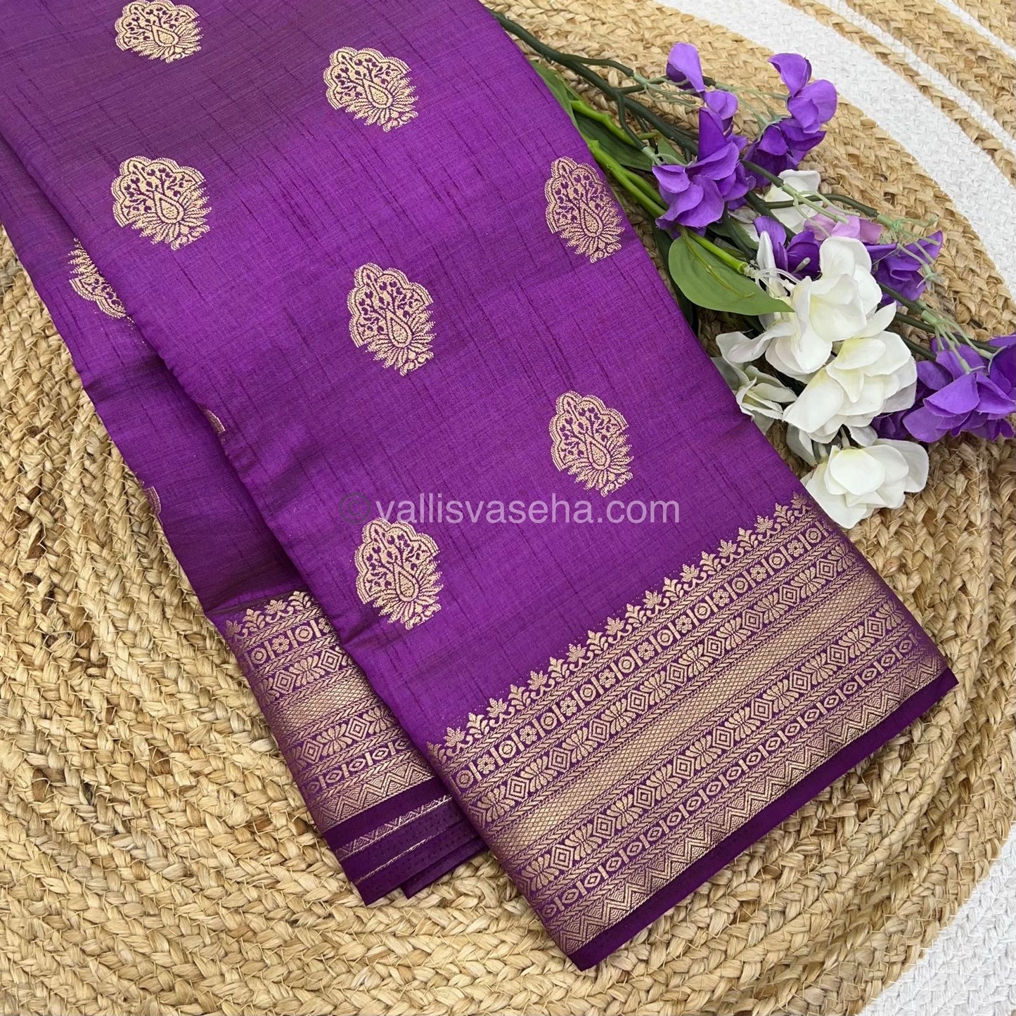 Semi Tussar Silk Saree - Purple Shade - VVSTS008