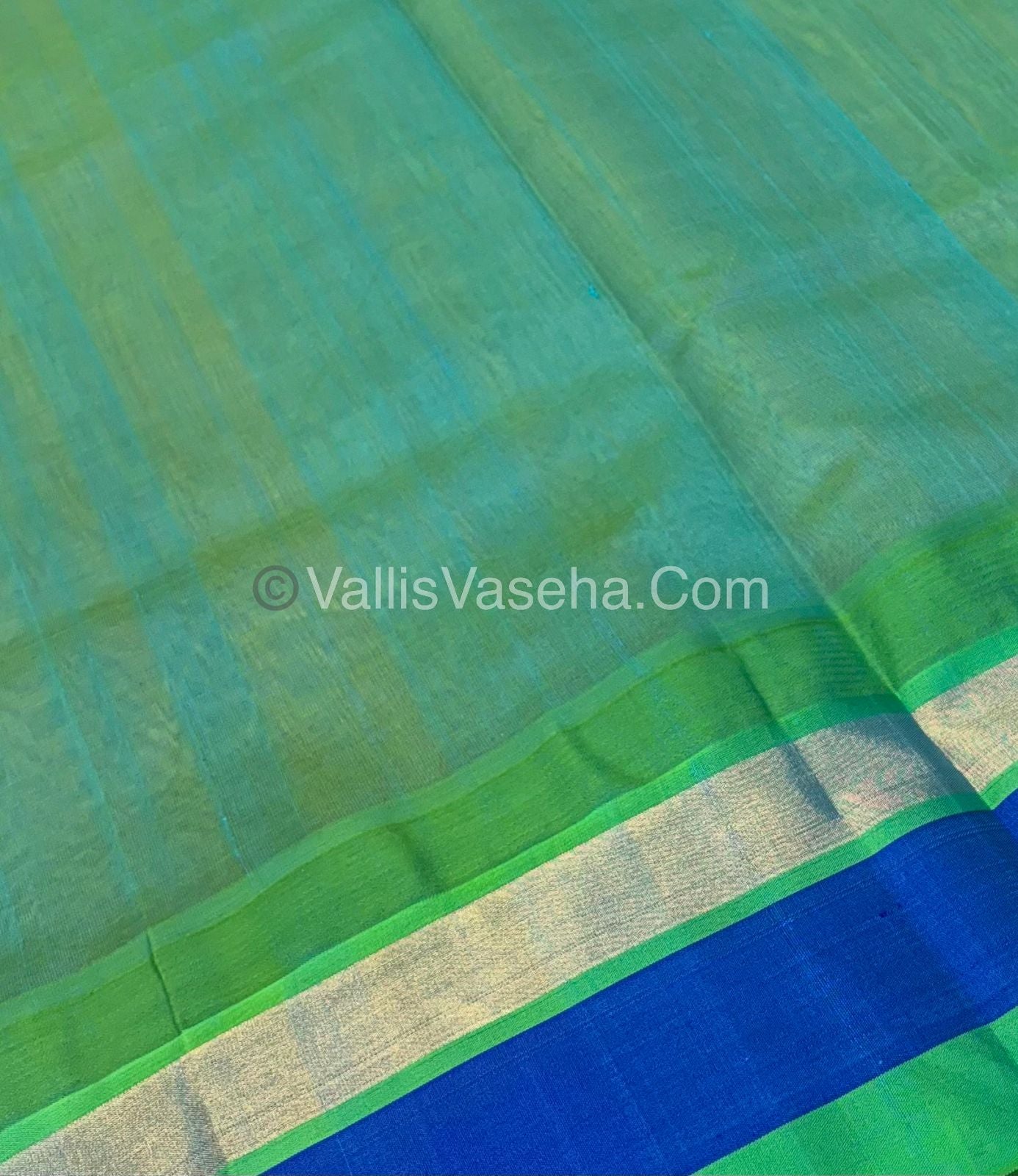 Pure Korvai Silk Cotton Saree - Temple border - VVKSC001