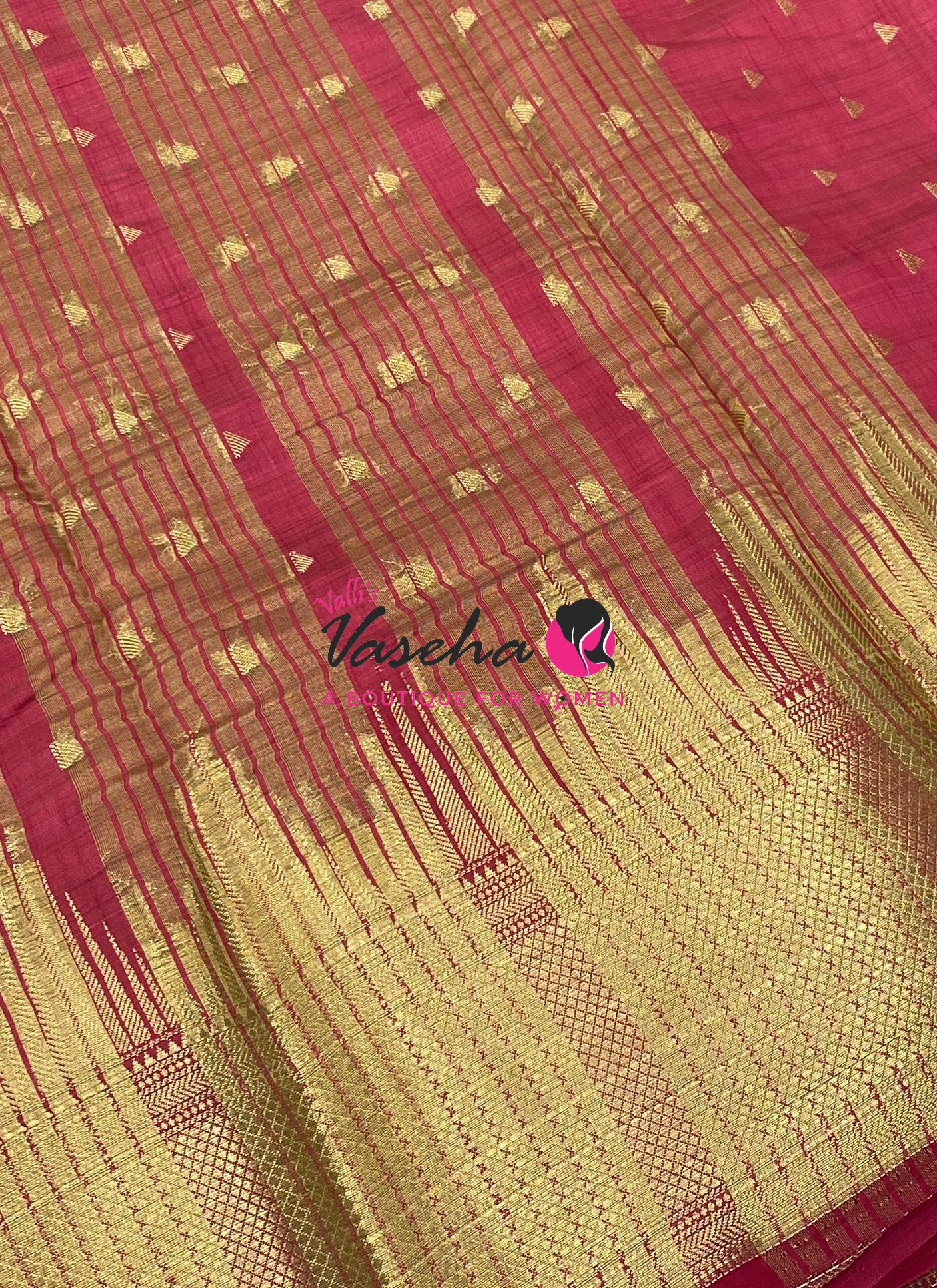Semi Tussar Silk Saree | Pink Shade |VVSTS054