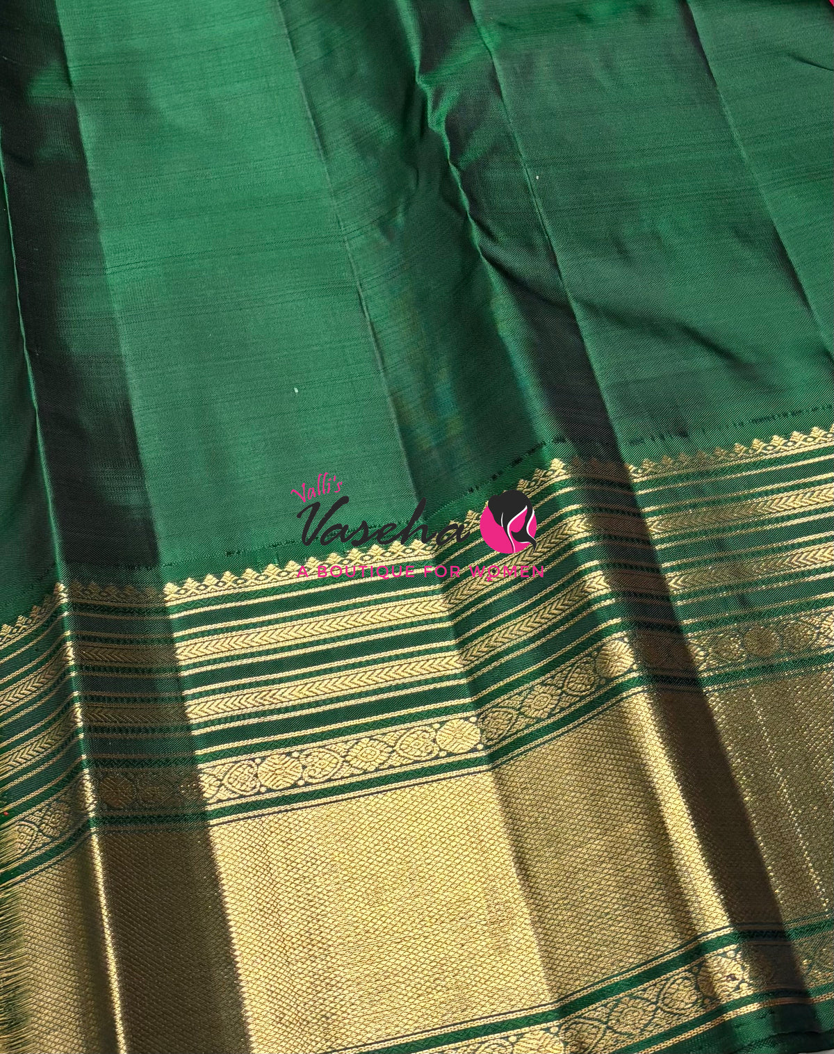 Pure Vintage Korvai Kanchipuram Silk Saree - Pink With Green - VVPS102