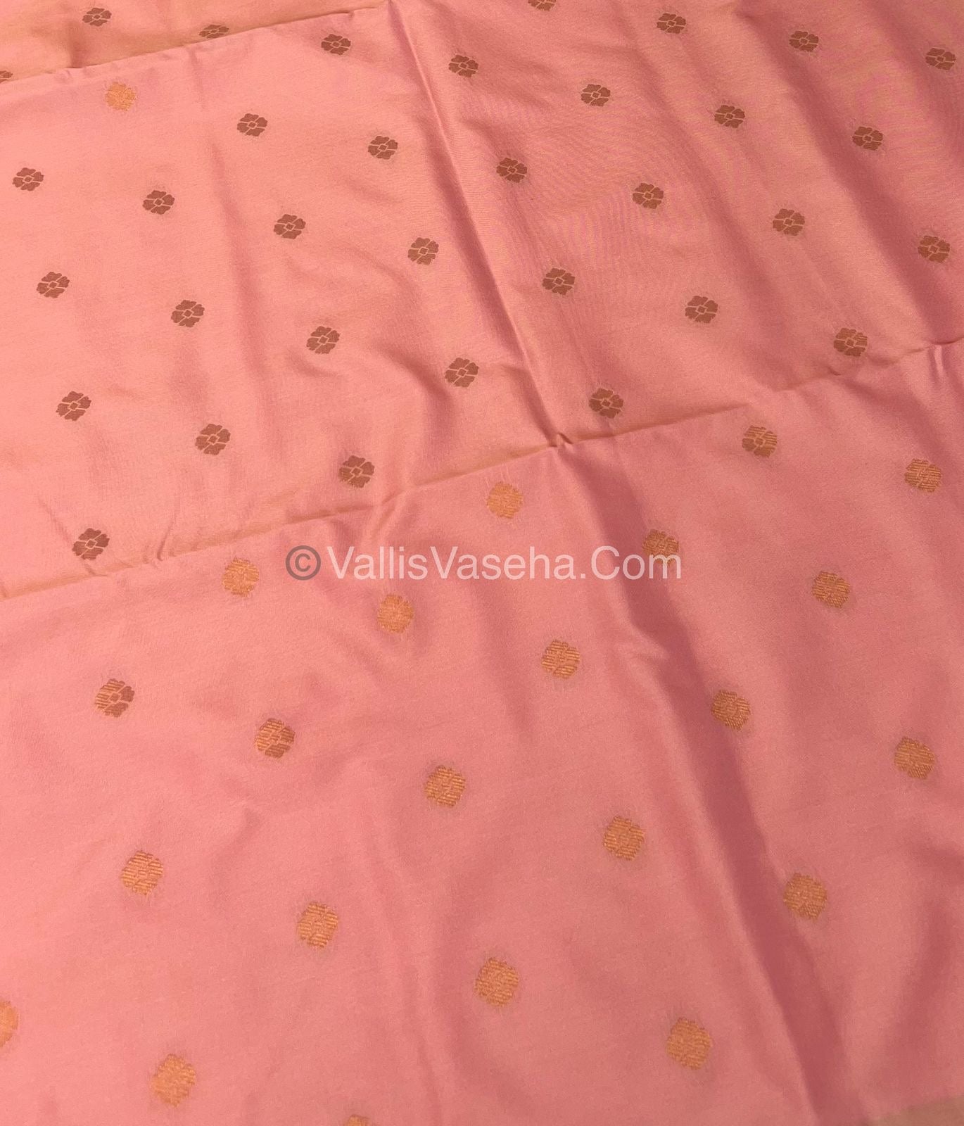 Semi Soft Silk - Border less - Double tone Light Peach Shade -VVSSS007