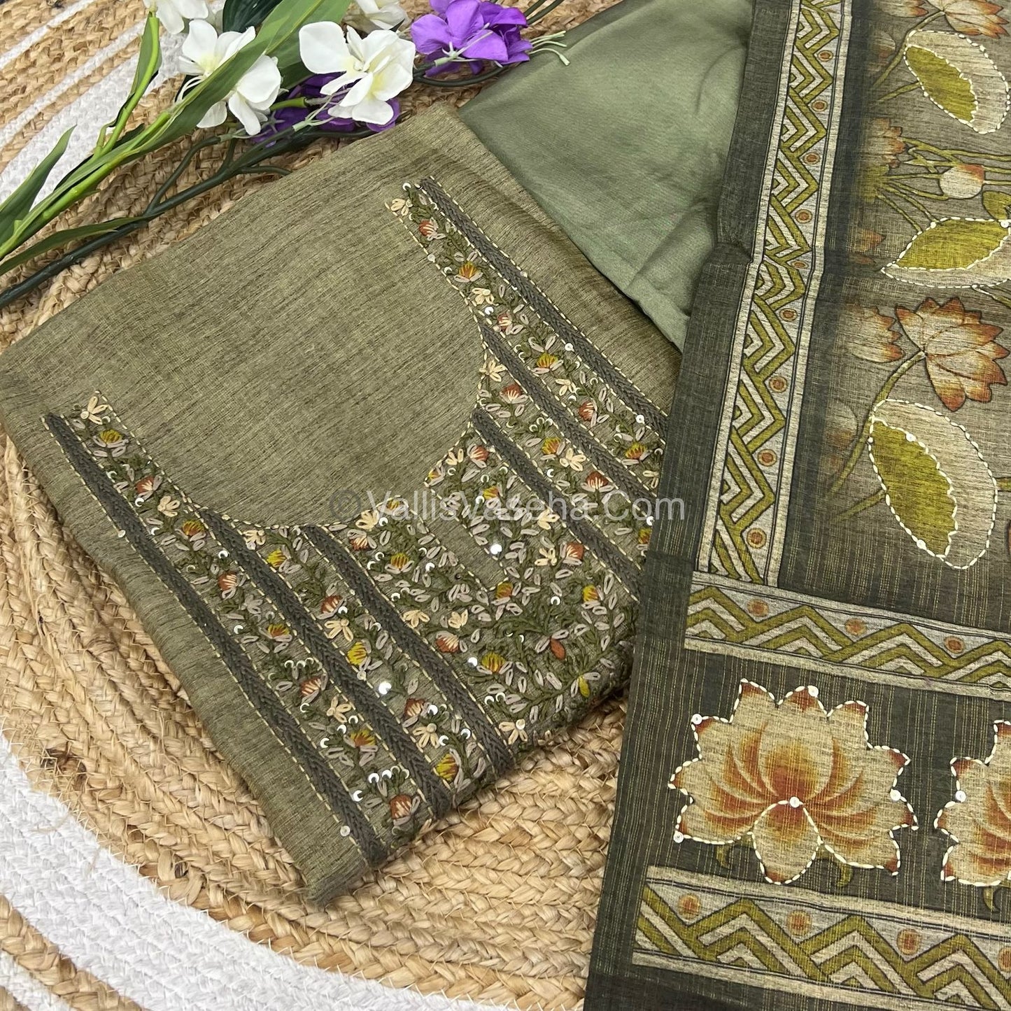 Tissue Linen Salwar Material | VVUSM007