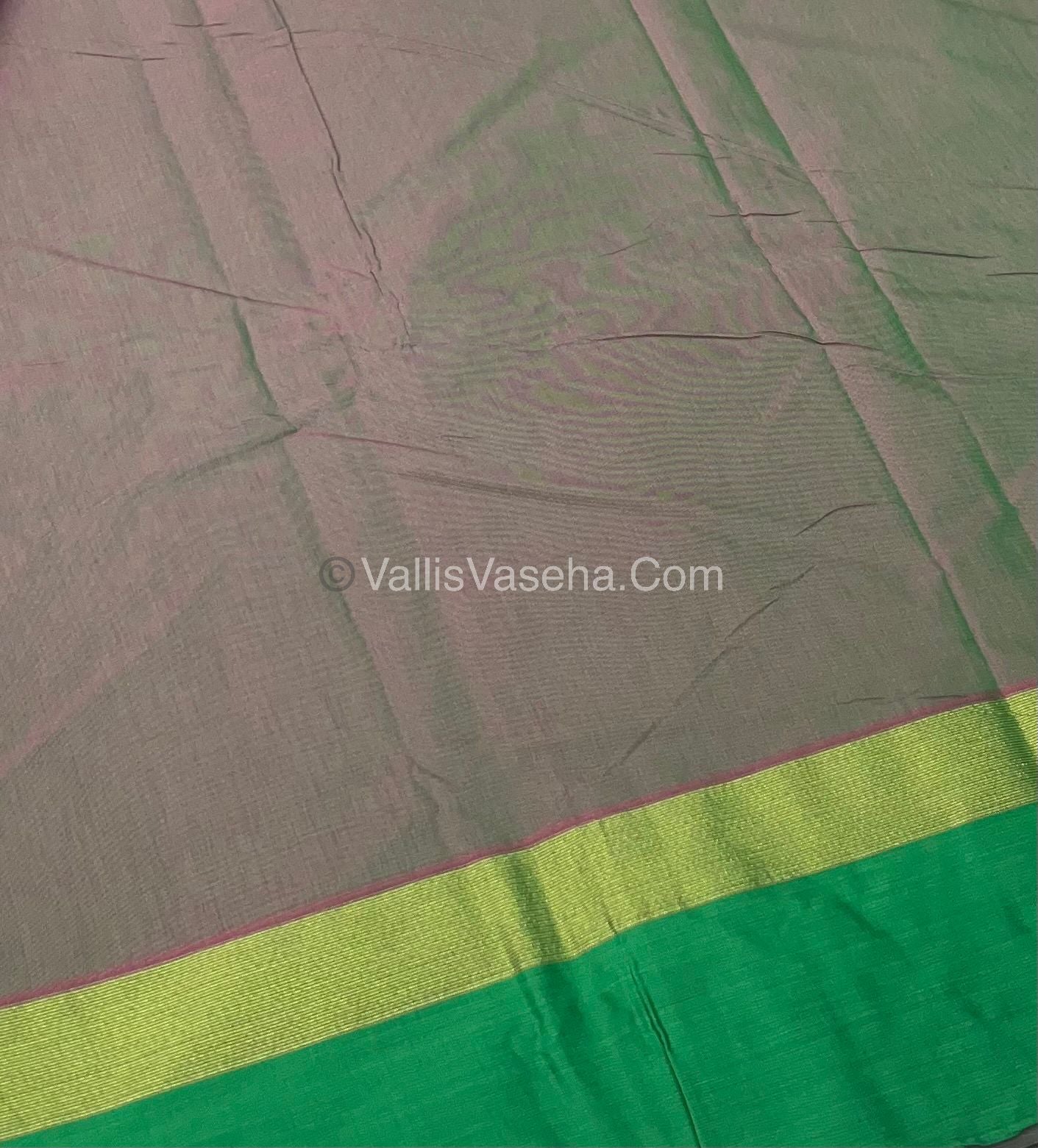 Semi Silk Saree - Plus Design Style - Contrast Pallu & Blouse or Running Pallu & Blouse - VVSS004