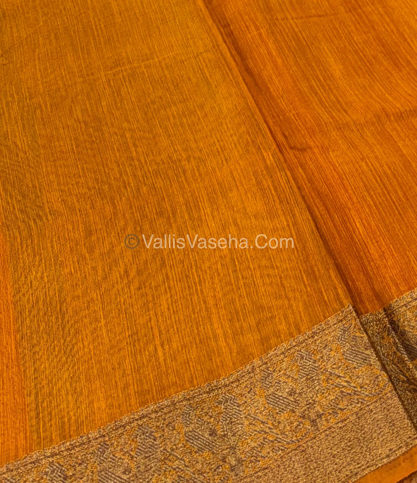 Bamboo Silk Saree - Red With Mustard Yellow Shade - VVBSS005