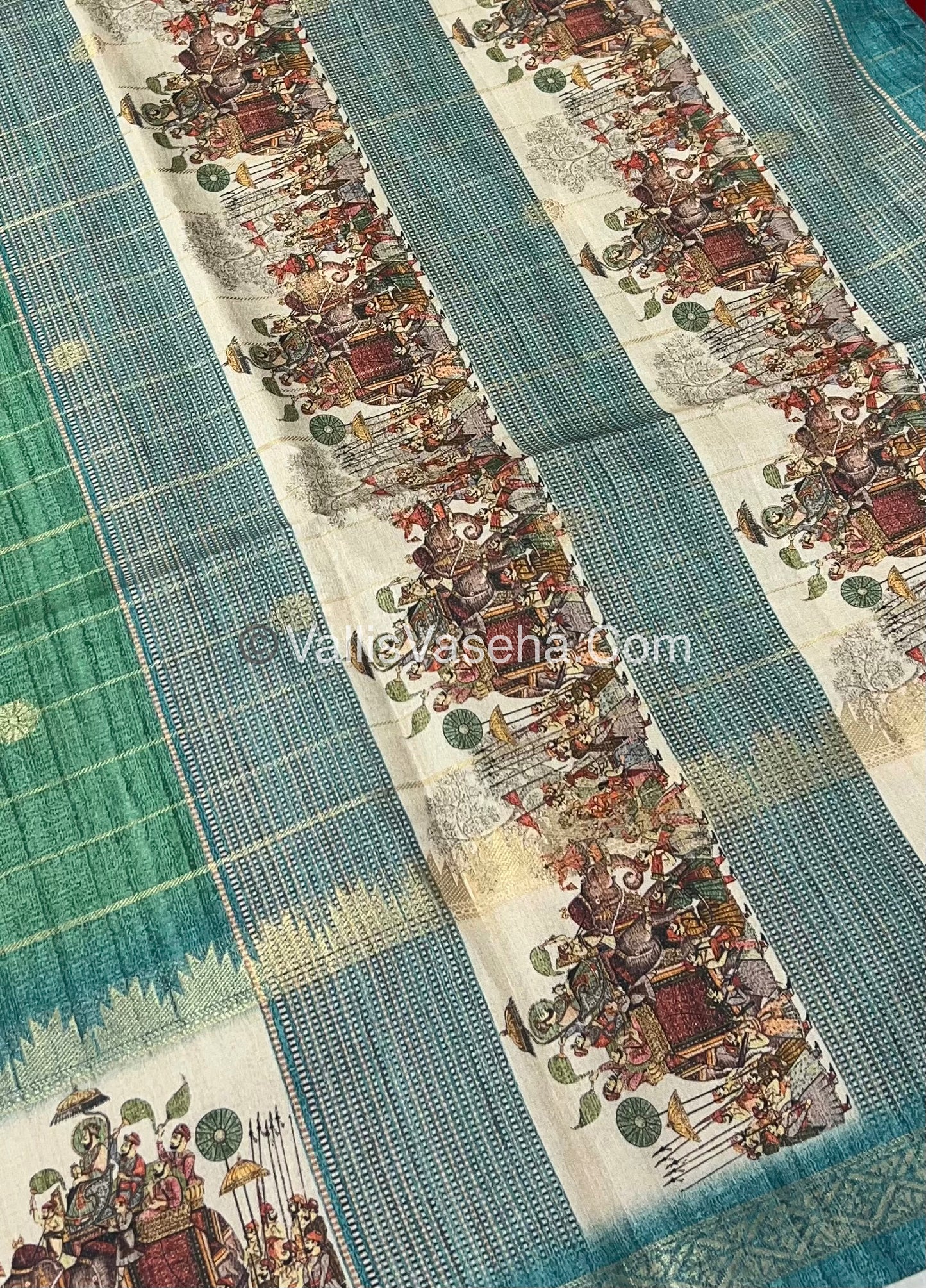Semi Chanderi Saree - checks pattern - VVSCS004