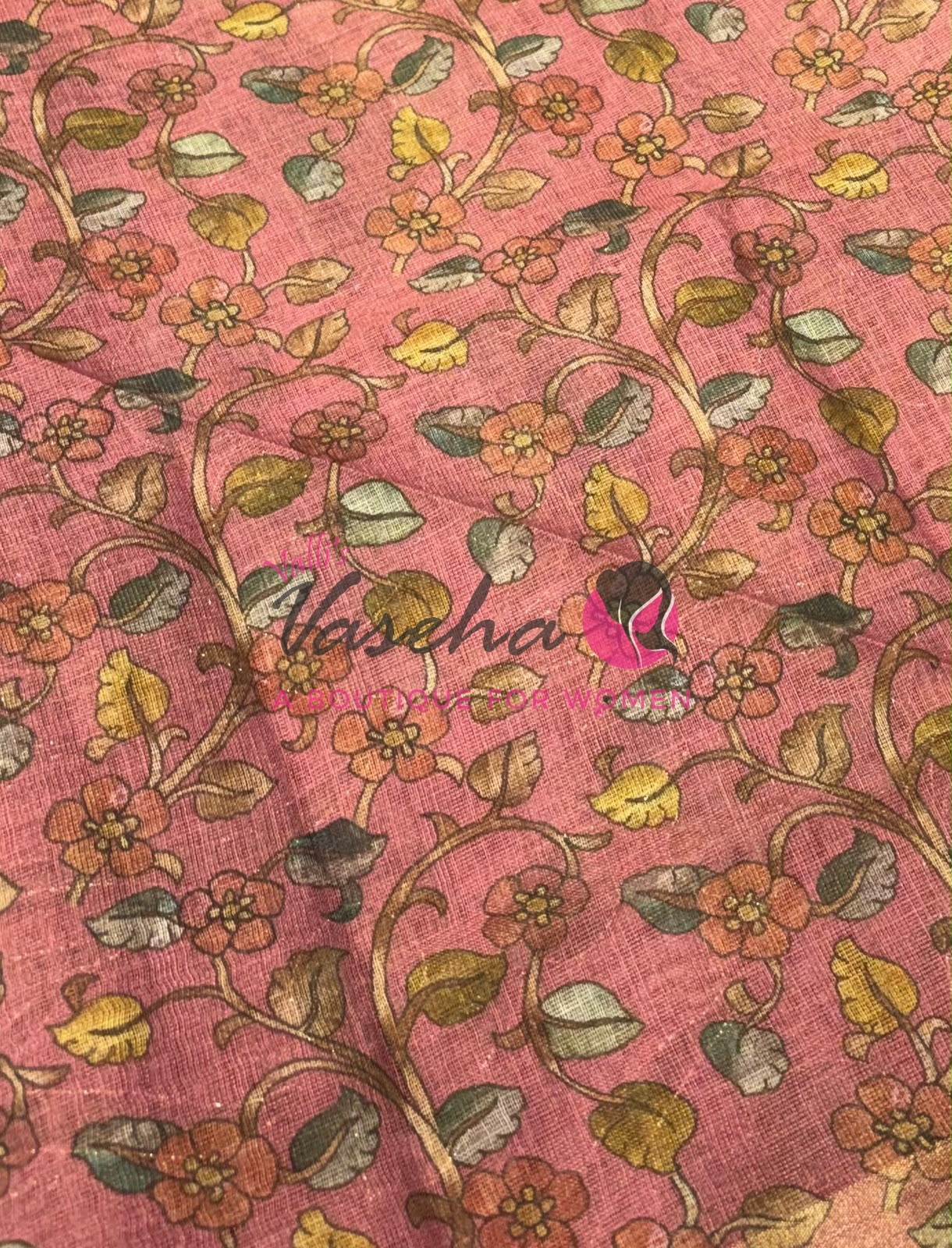 Linen Tissue Saree - Mirror Work Embroidery - Light Mustard Yellow With Pink Shade - VVLTS001