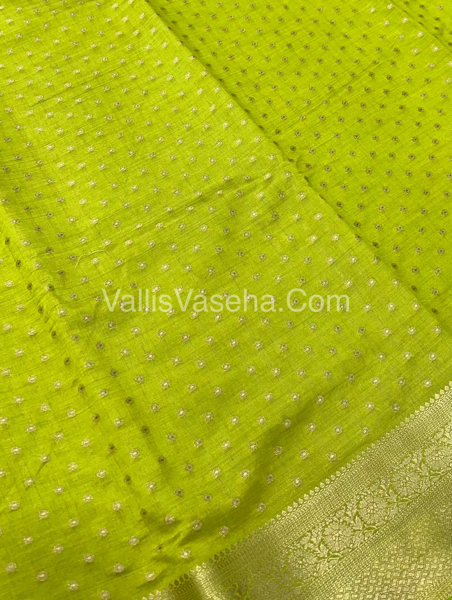 Semi Tussar Silk - Lemon green Shade- VVSTS015