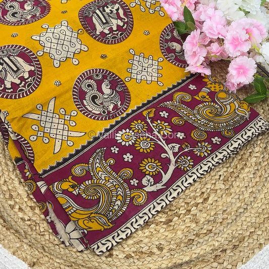 Pure Kalamkari Cotton Saree - VVPKC002