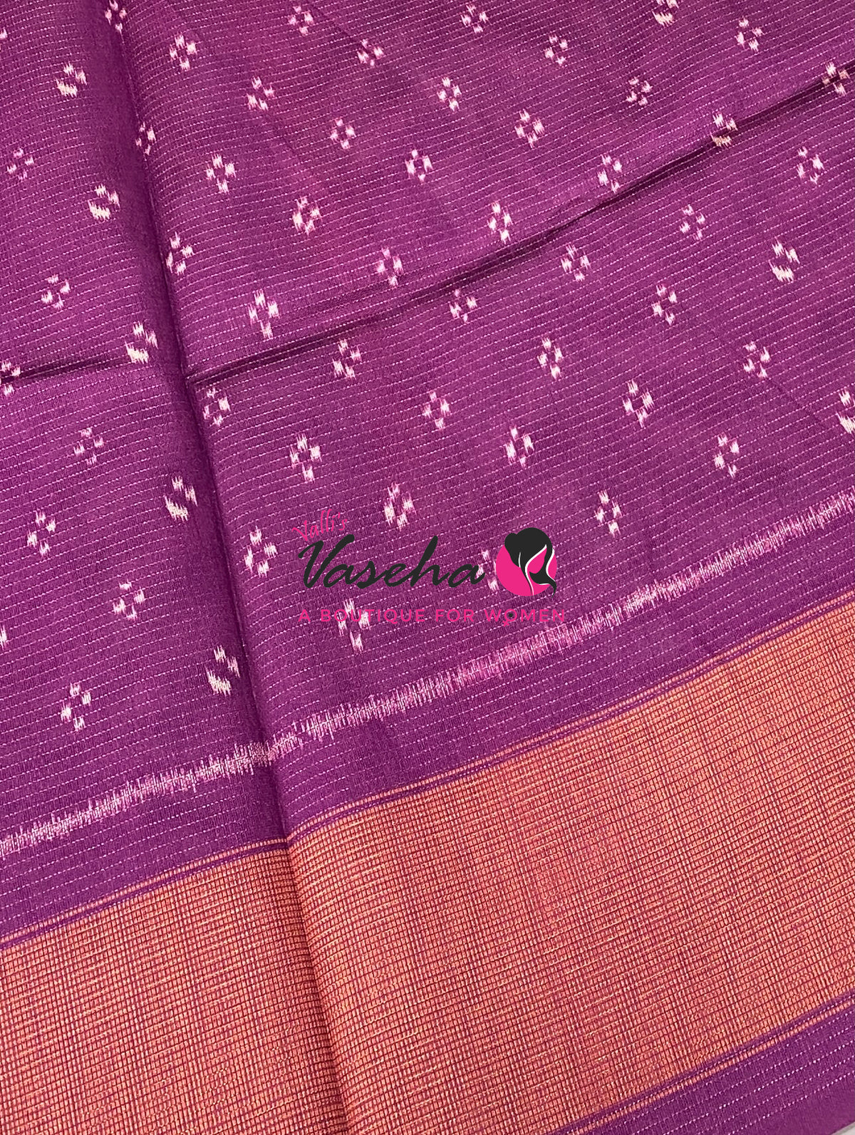 Art Tussar / Art Silk - Leaf Green & Purplish Pink Shade - VVATS006