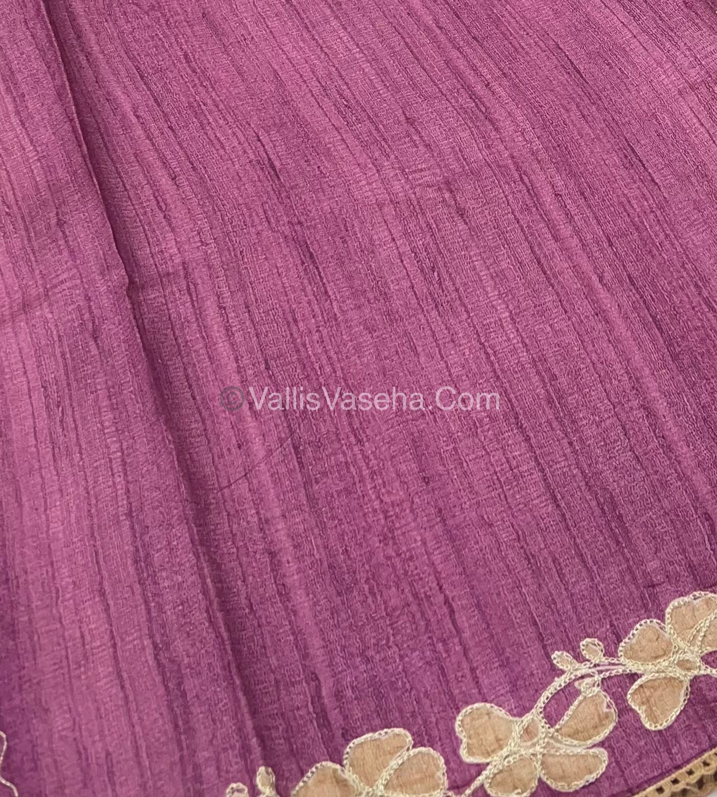 Semi Raw Silk with embroidery work - VVSRS001