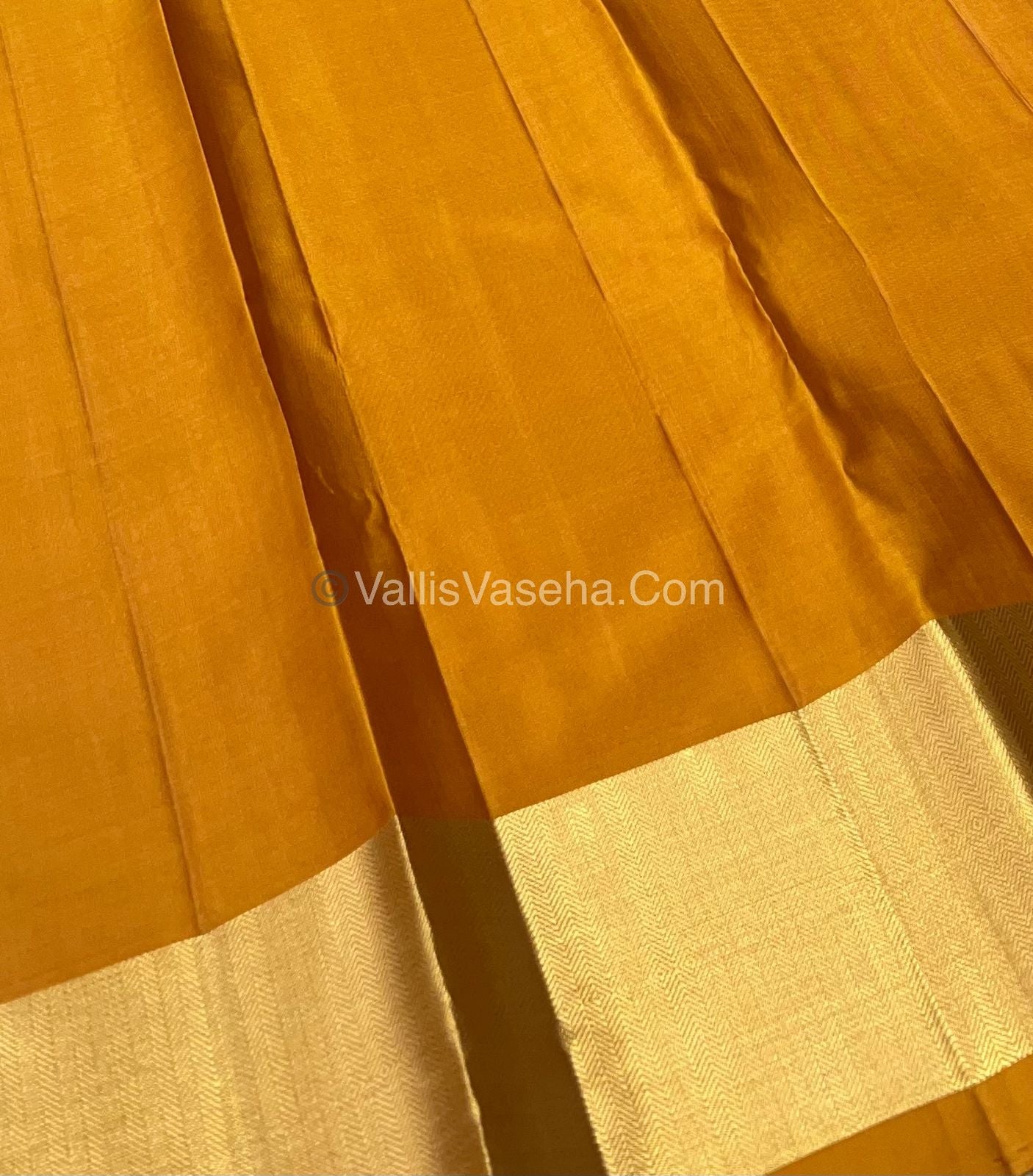 Pure Soft Silk Saree - Blue & Mustard Yellow Combo - VVPSS036