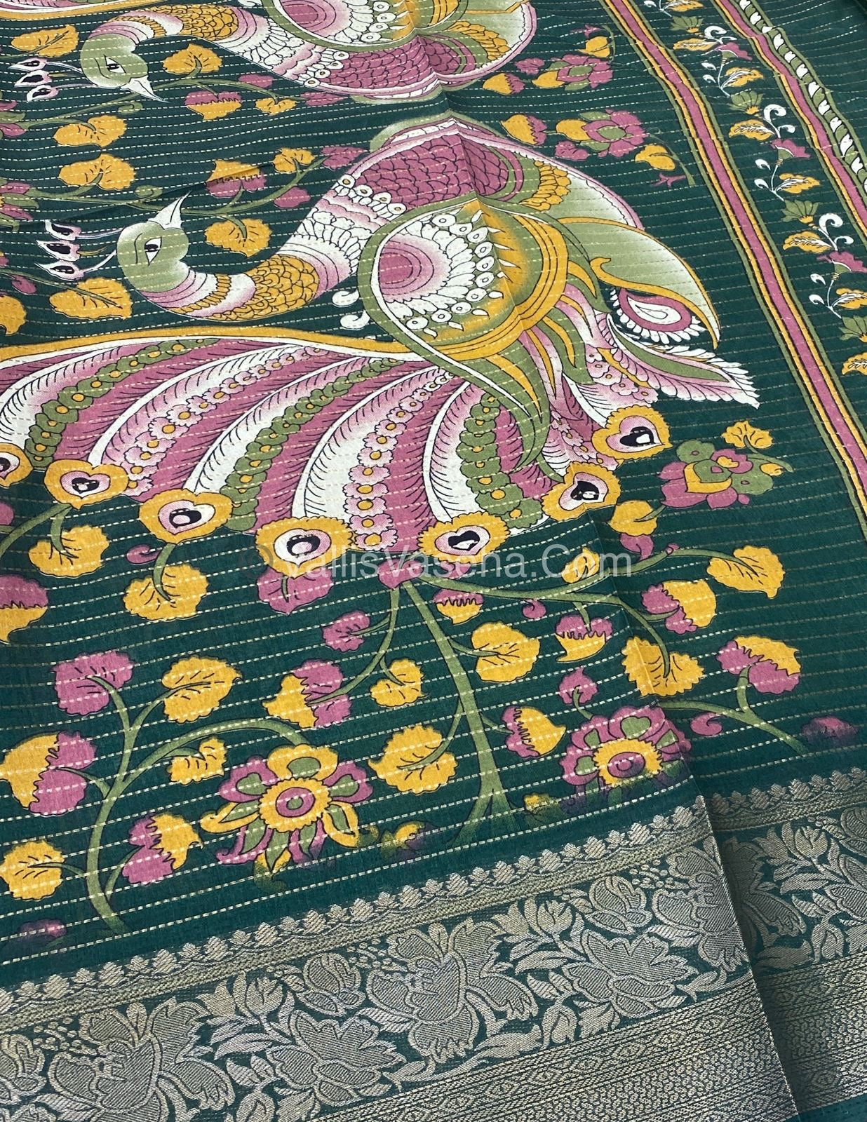Semi Binny Silk - Vaira Voosi Design and Leaf prints - VVSDS005