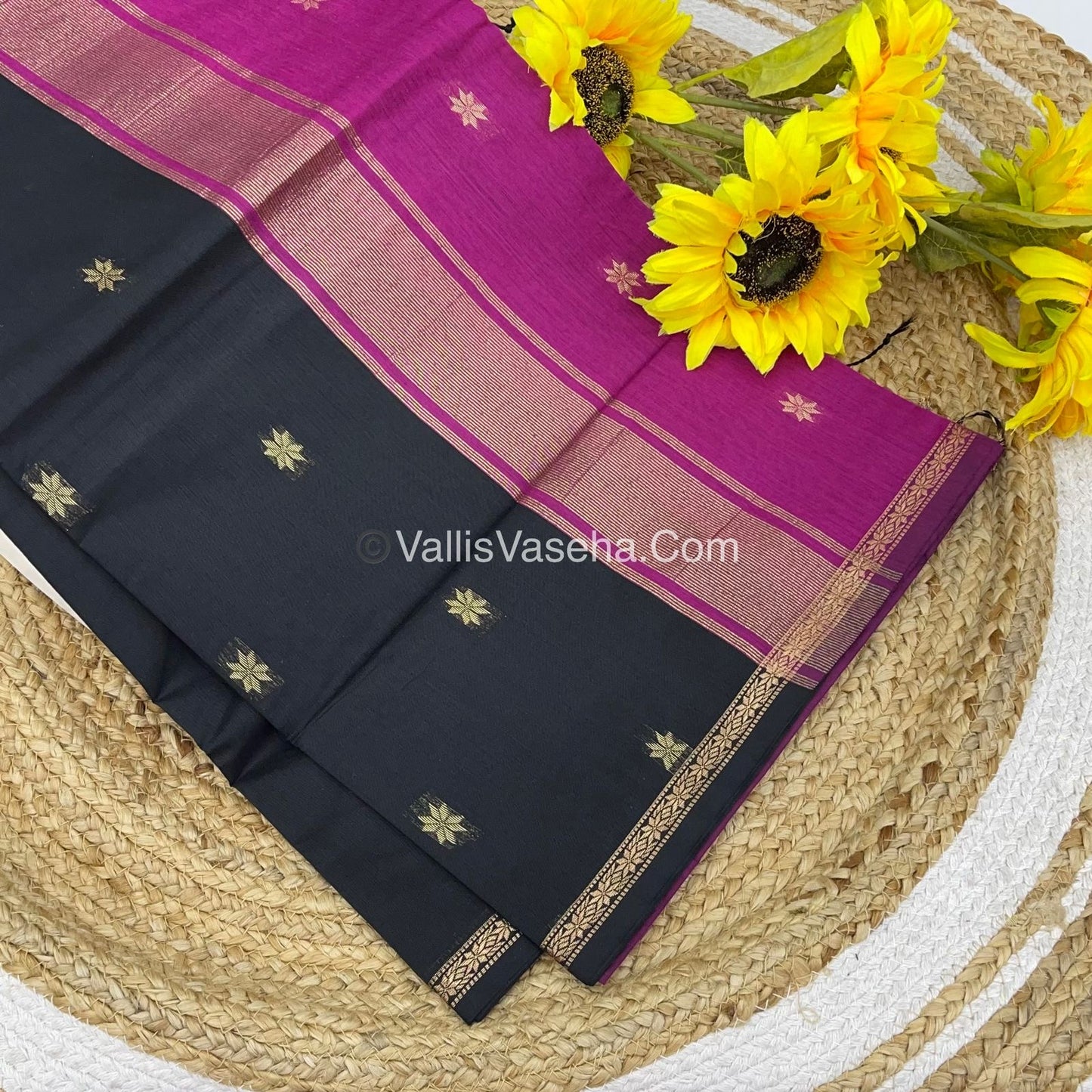 Semi Maheshwari Silk Cotton Saree - VVMSC002