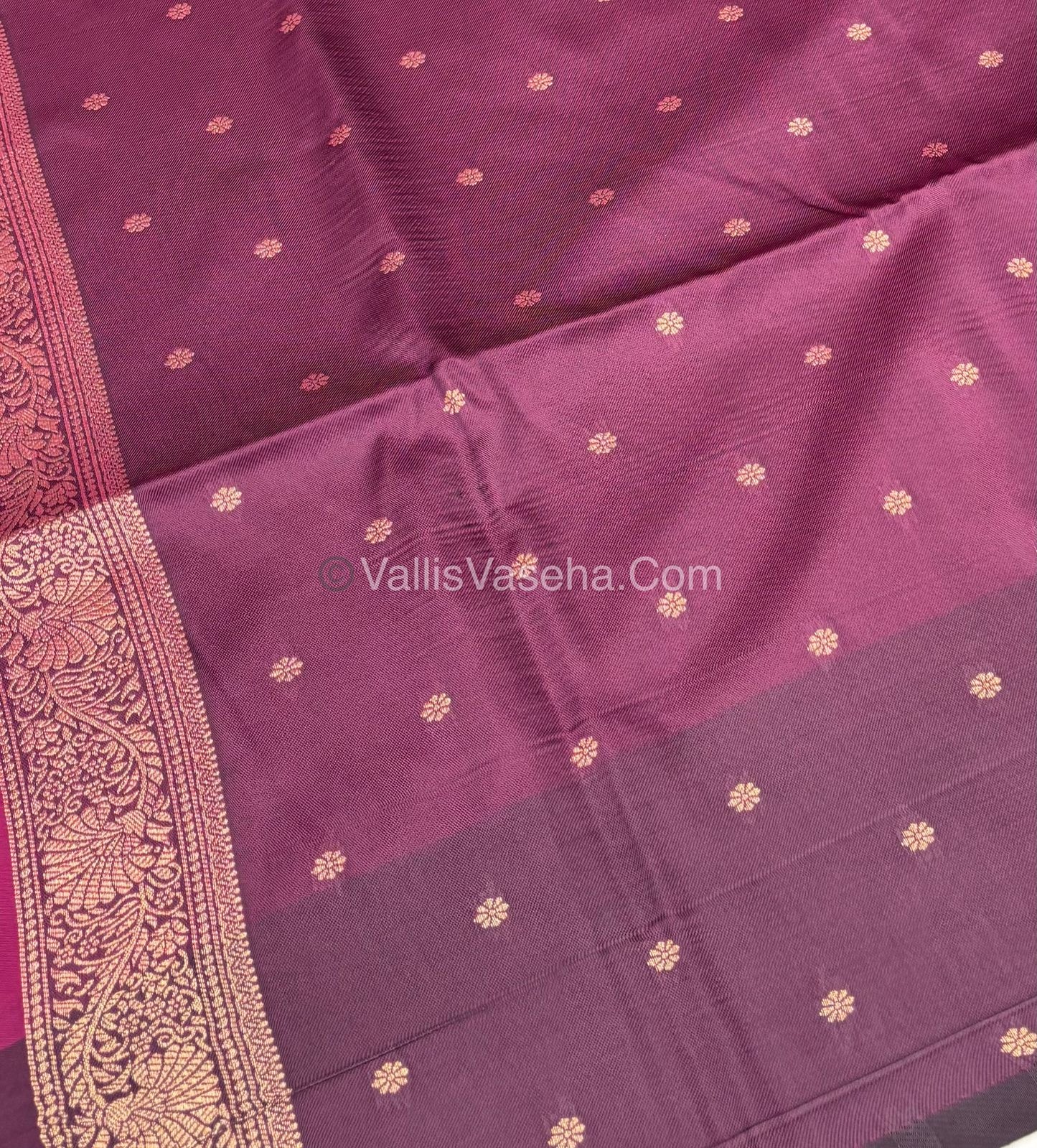Semi Soft Silk - Light Purple With Violet Shade -VVSSS030 - 3