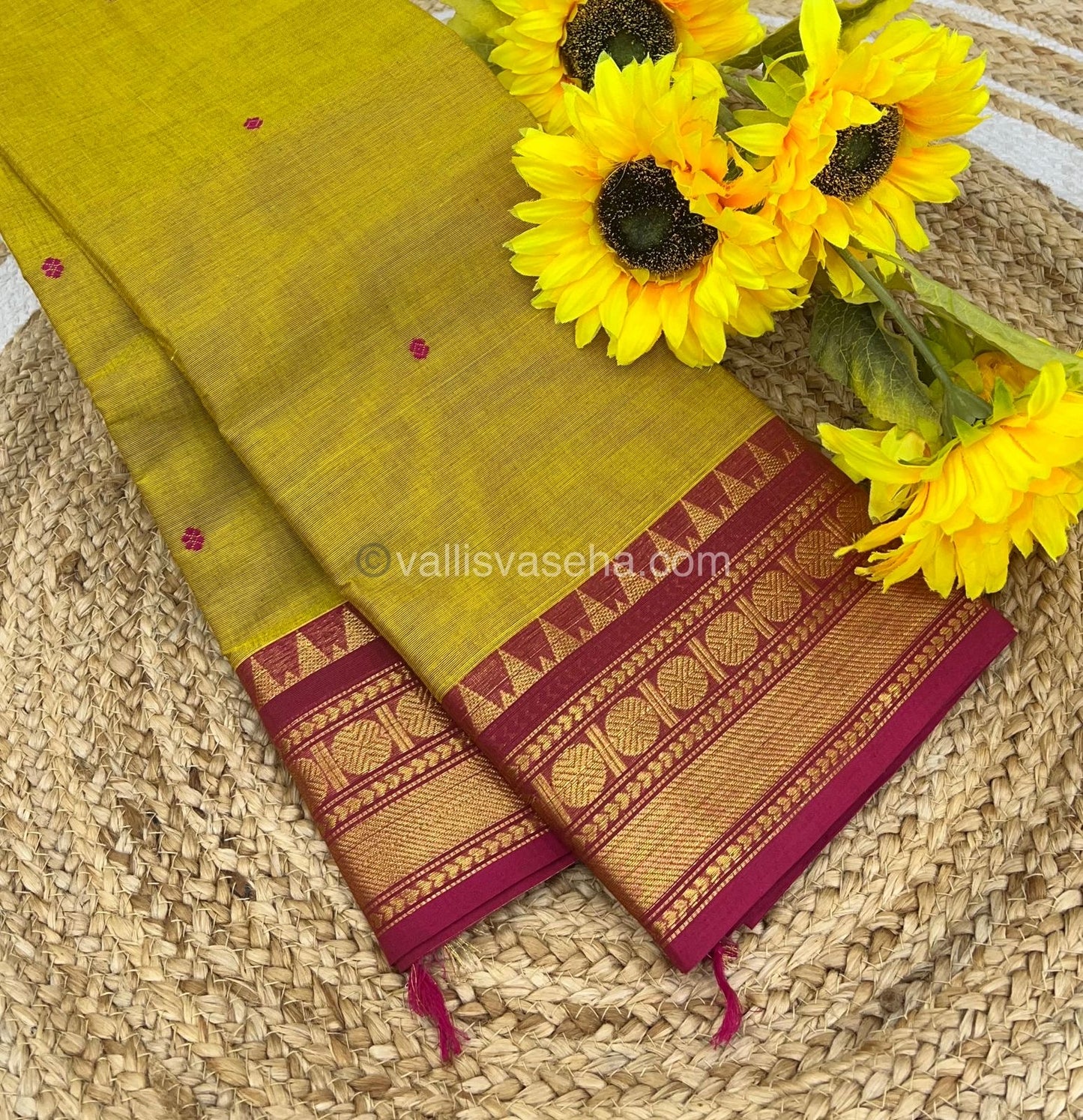 Kanchi Cotton Saree - Butta Design VVKCS008