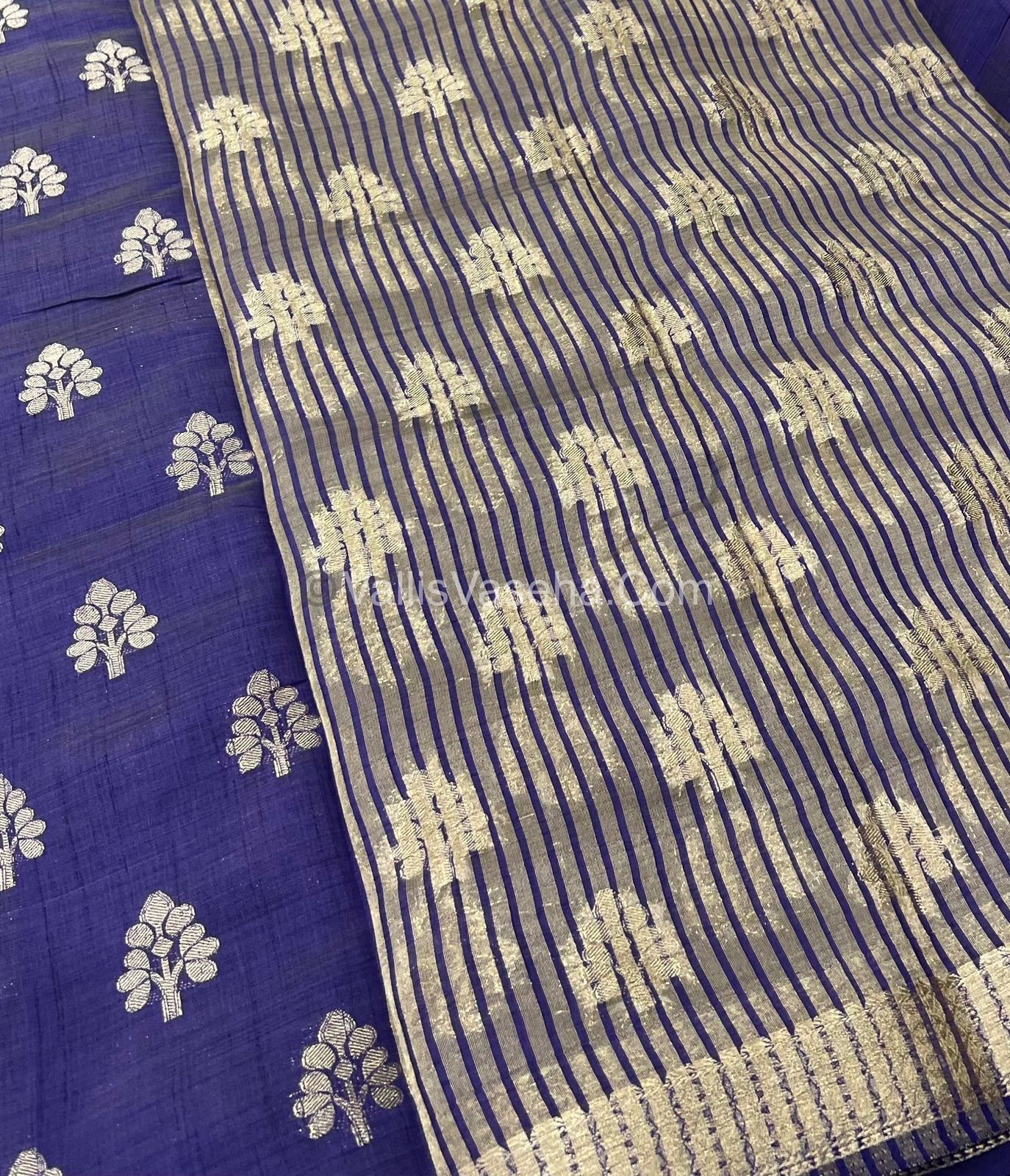 Semi Tussar Silk Saree - blue Shade - VVSTS009
