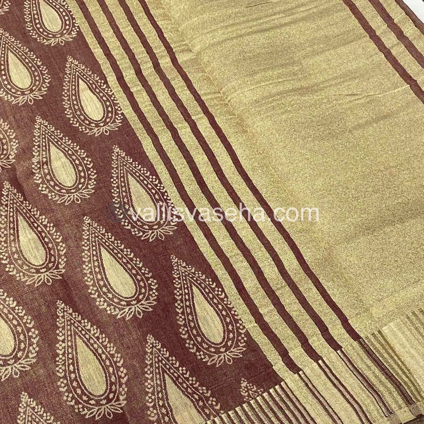 Semi Tussar Silk - Meroonish Wine Shade - VVSTS006