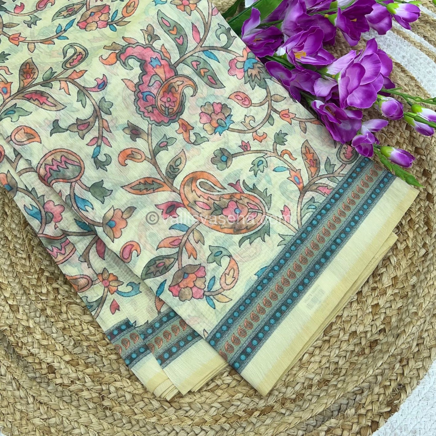 Semi Chanderi Saree - Digital Printed - VVSCD001