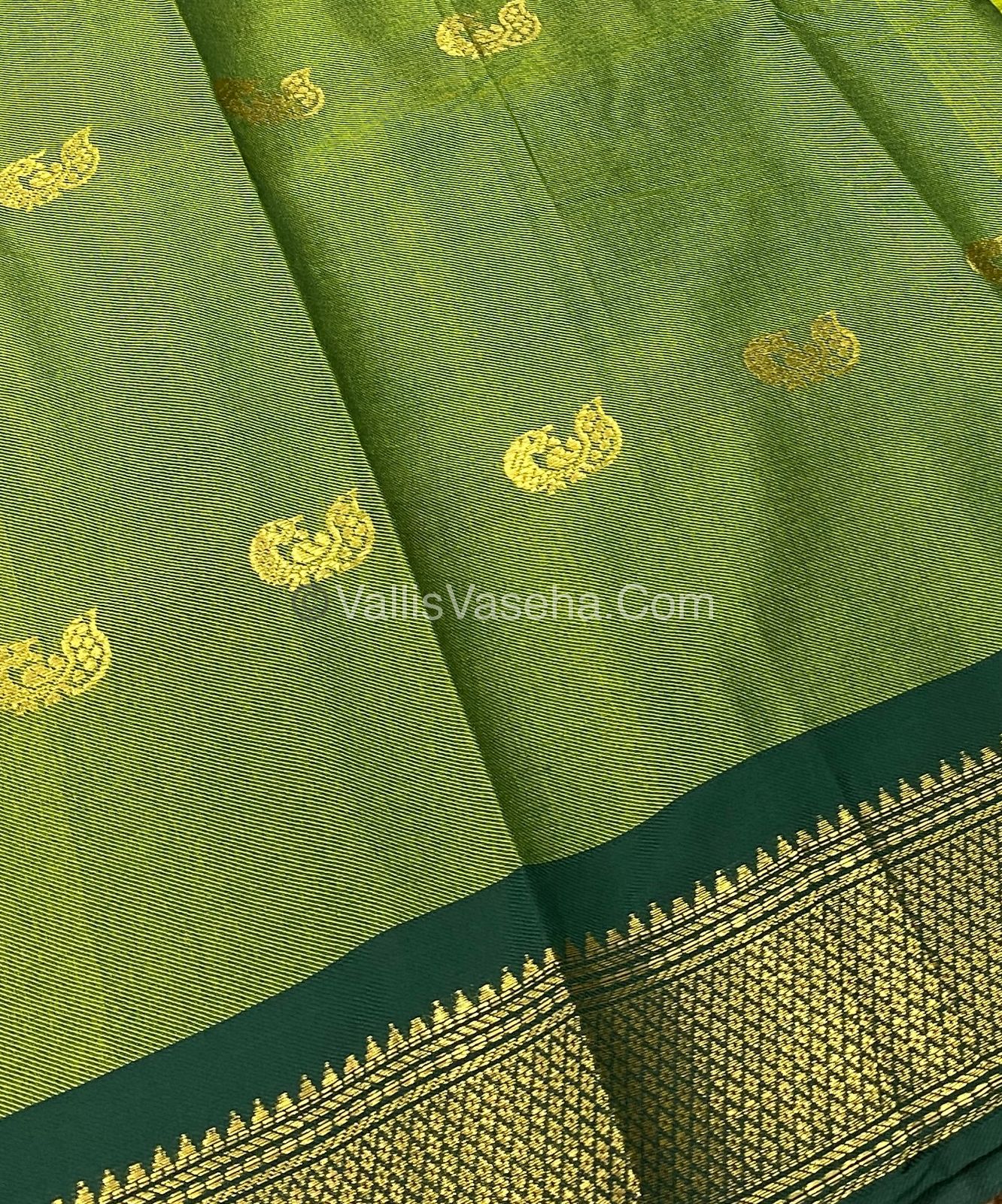 Semi Silk - Pistha Green with Green Combo - VVSS001