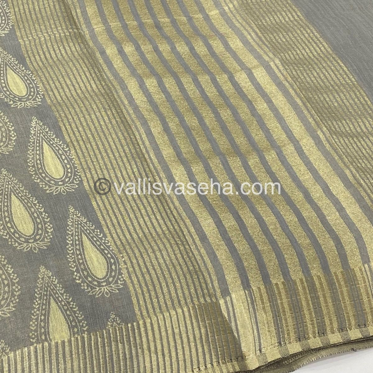 Semi Tussar Silk - Grey Shade - VVSTS006