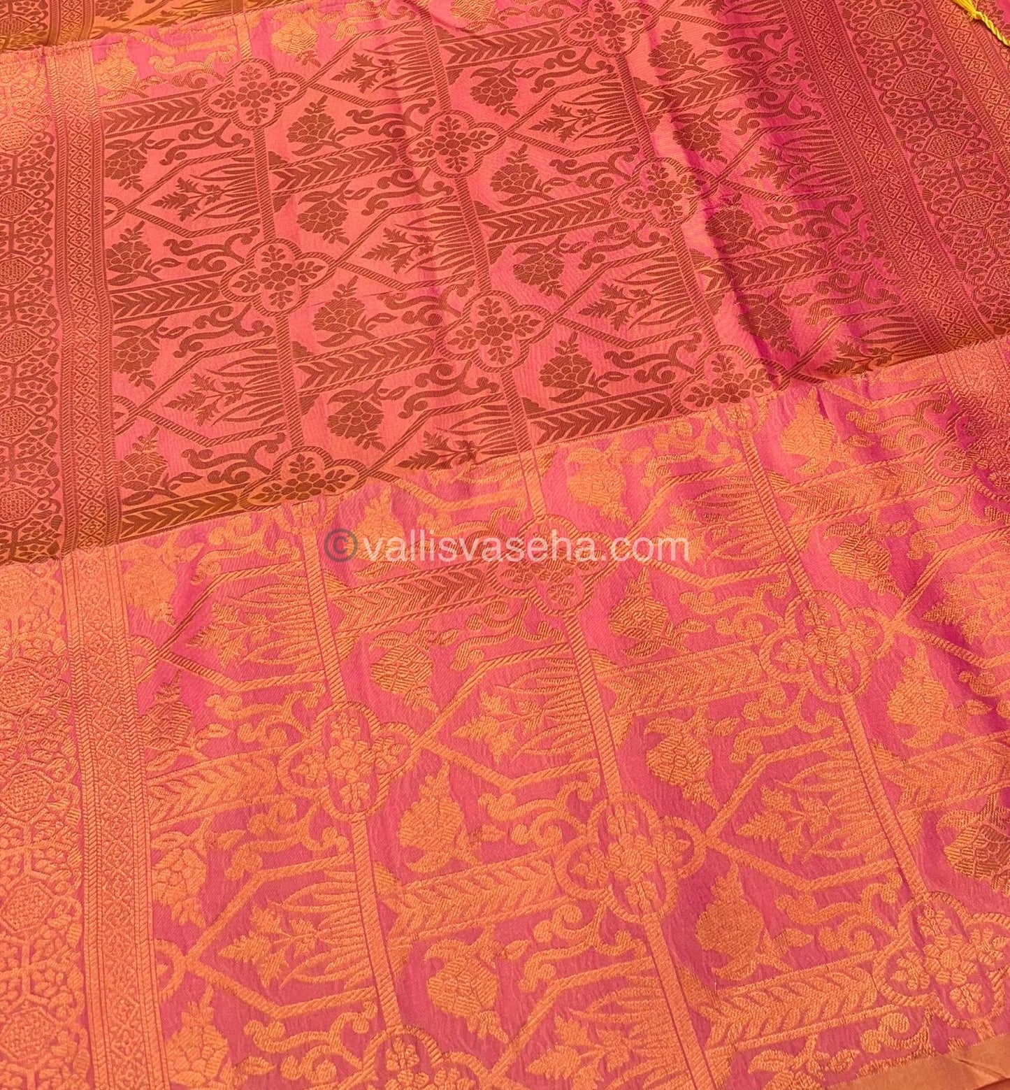 Semi Soft Silk - Border less - Peachish Pink Shade -VVSSS007