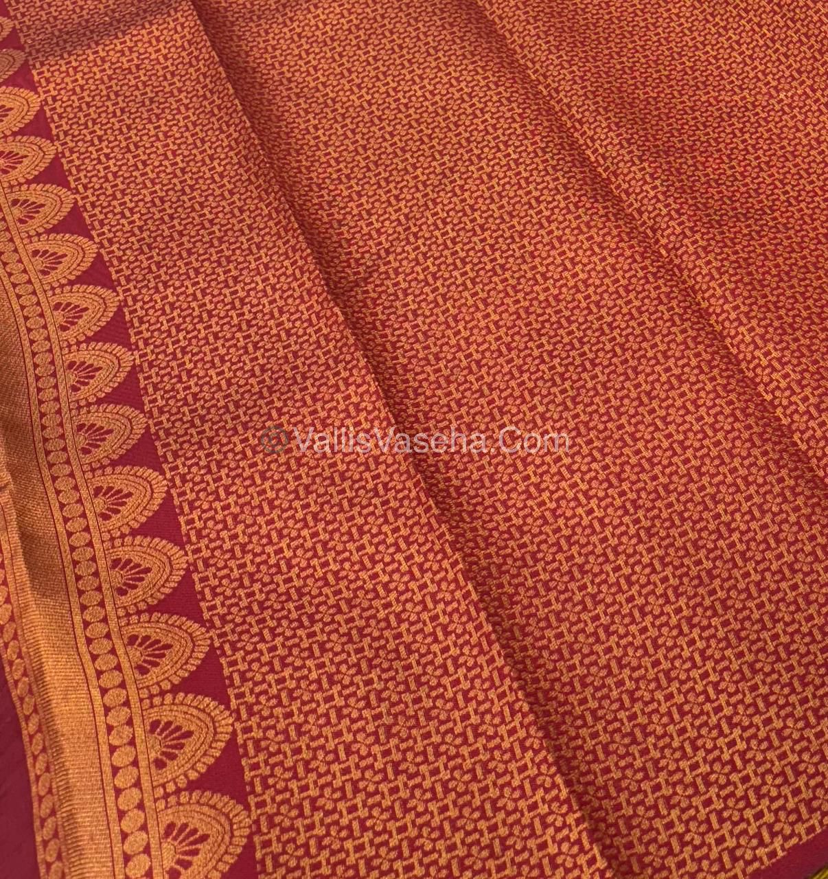 Kanchi Semi Silk - Cream with Red - VVKSS003