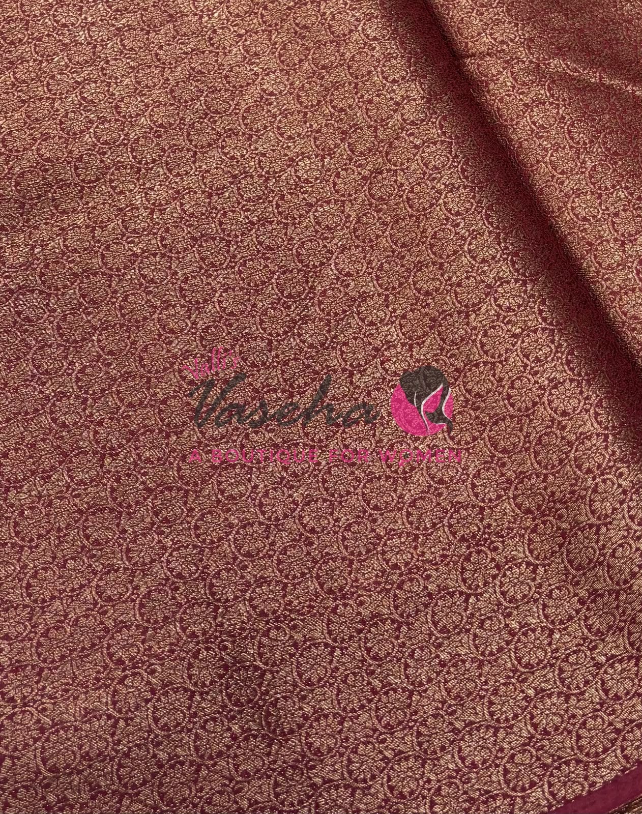 Bamboo Silk Saree- Cream with Maroon Shade - VVBSS015
