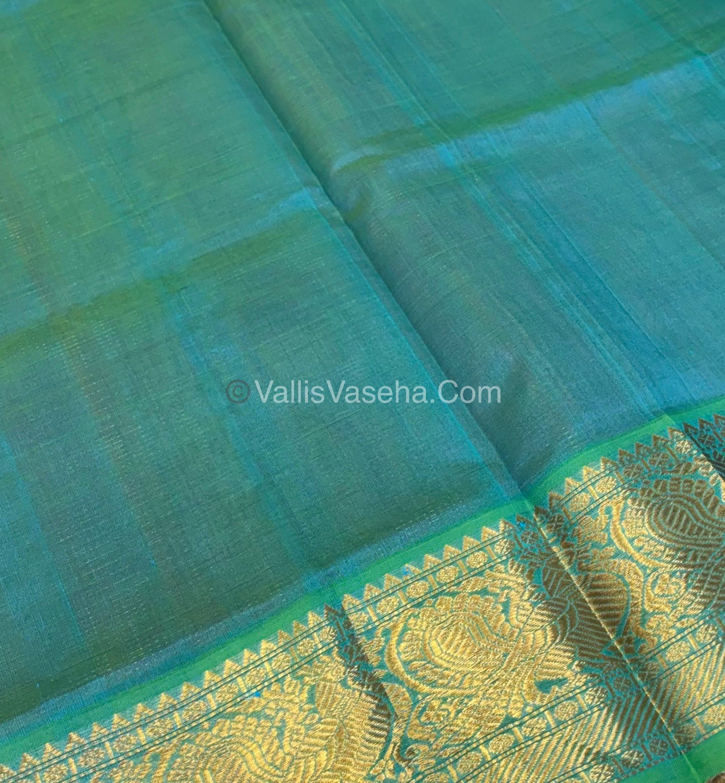 Pure Silk Cotton Saree - Vairavoosi checks - Mayil & Chakkaram - VVMCV002