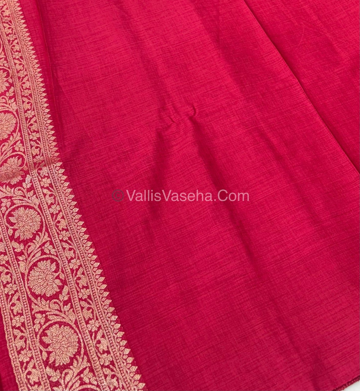 Banarasi - Heritage Silk - Semi Kathan Silk - Dark Pinkish Red Shade- VVBHS001