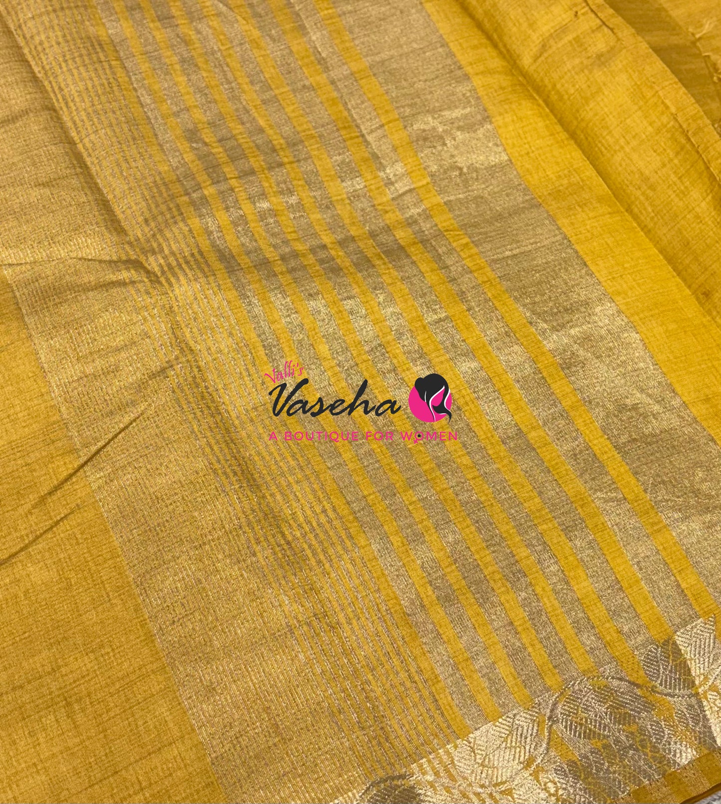 Semi Tussar Silk - Mustard Yellow Shade - VVSTS003
