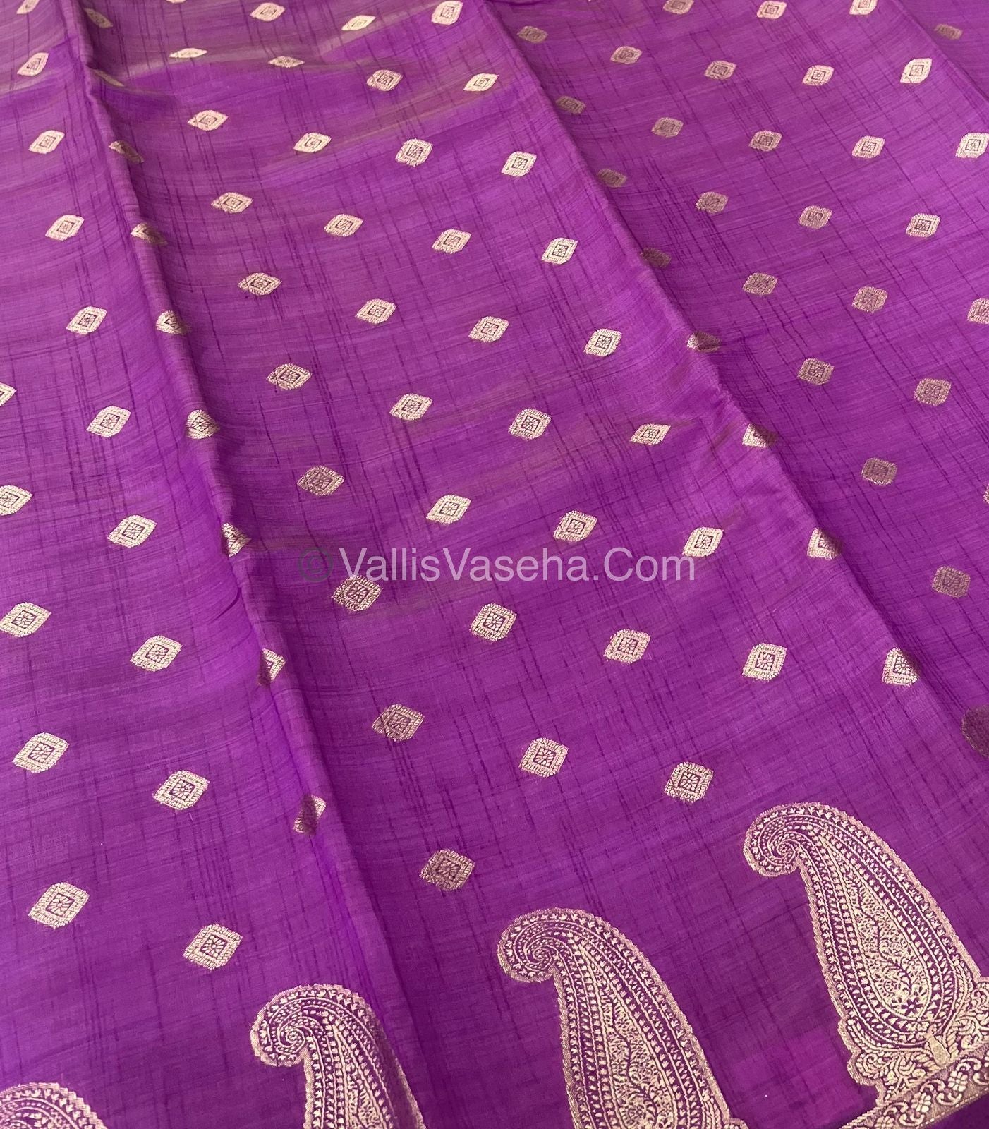 Semi Tussar Silk Saree - Purple Green shade - VVSTS010