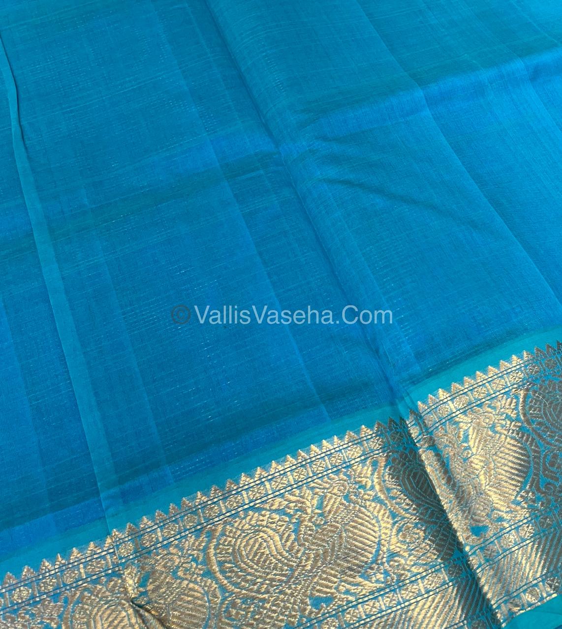Pure Silk Cotton Saree - Vairavoosi checks - Mayil & Chakkaram - VVMCV002
