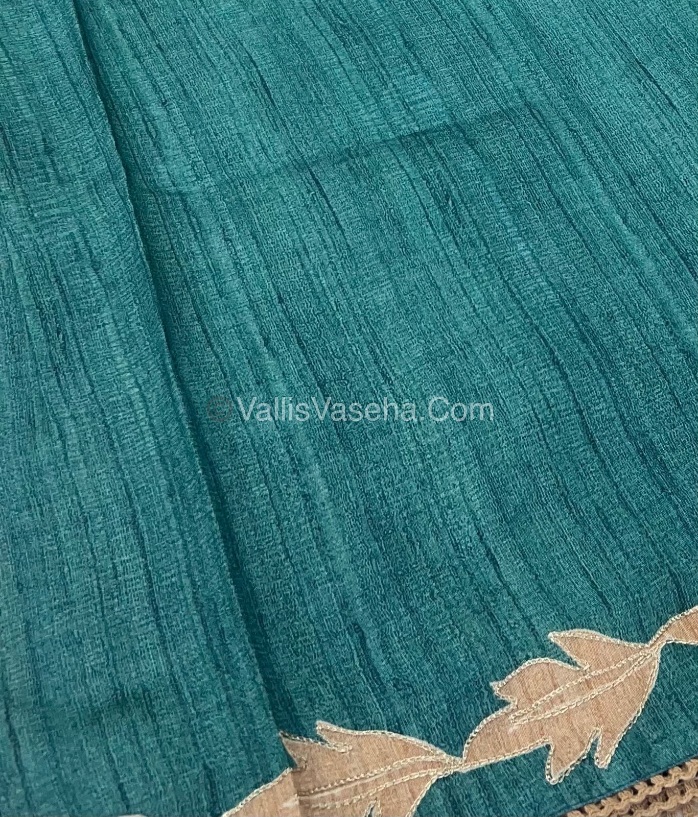 Semi Raw Silk with embroidery work - VVSRS001