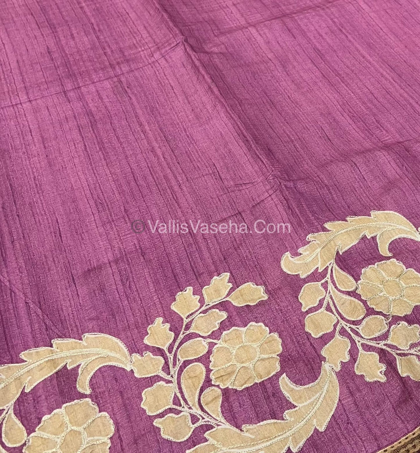 Semi Raw Silk with embroidery work - VVSRS001